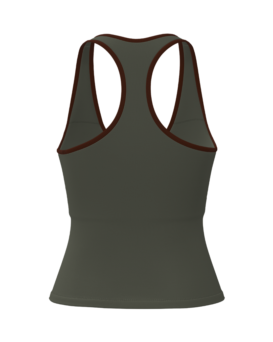 Sporty Racer Tank - Palm & Mocha Brown