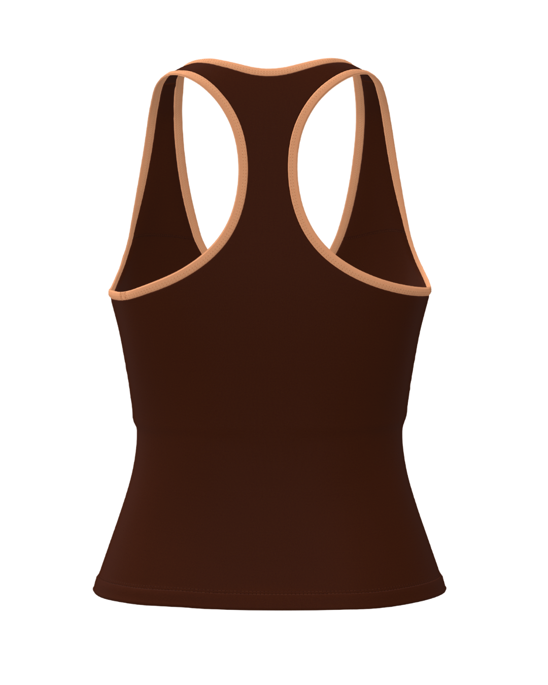 Sporty Racer Tank - Mocha Brown & Apricot