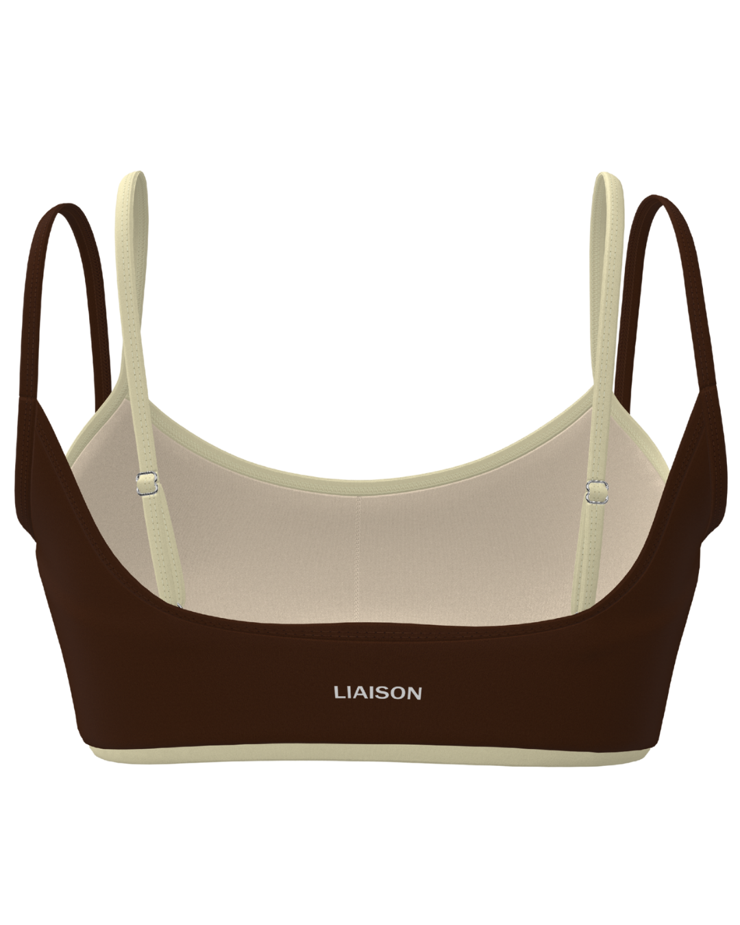 Double Layer Scoop Bra - Mocha Brown & Daylight