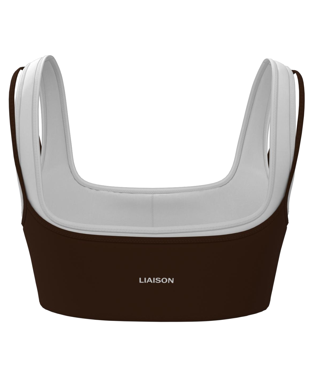 Double Layer Core Bra - Mocha Brown & White