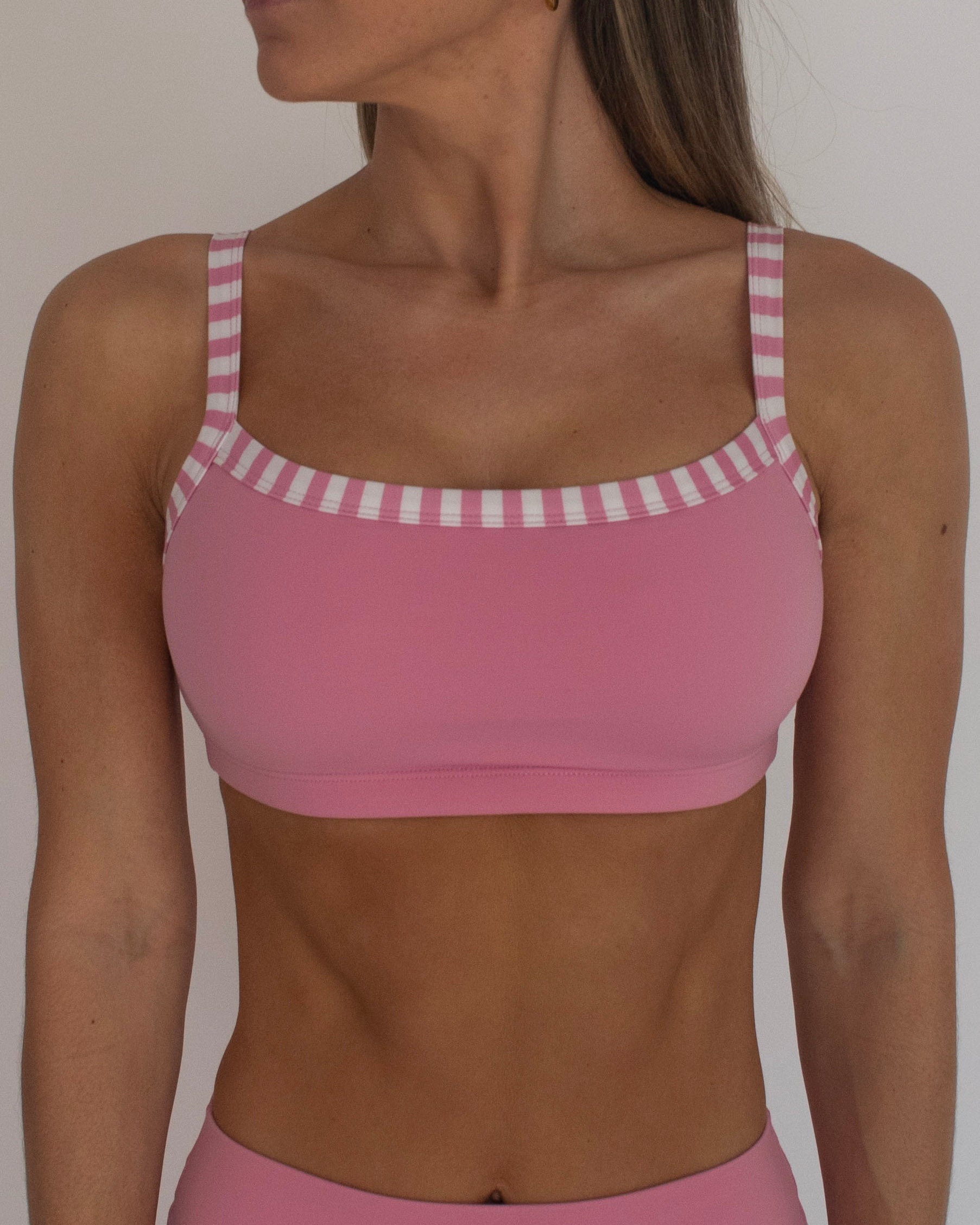 Basic Contrast Bra - Petal Pink & Stripes
