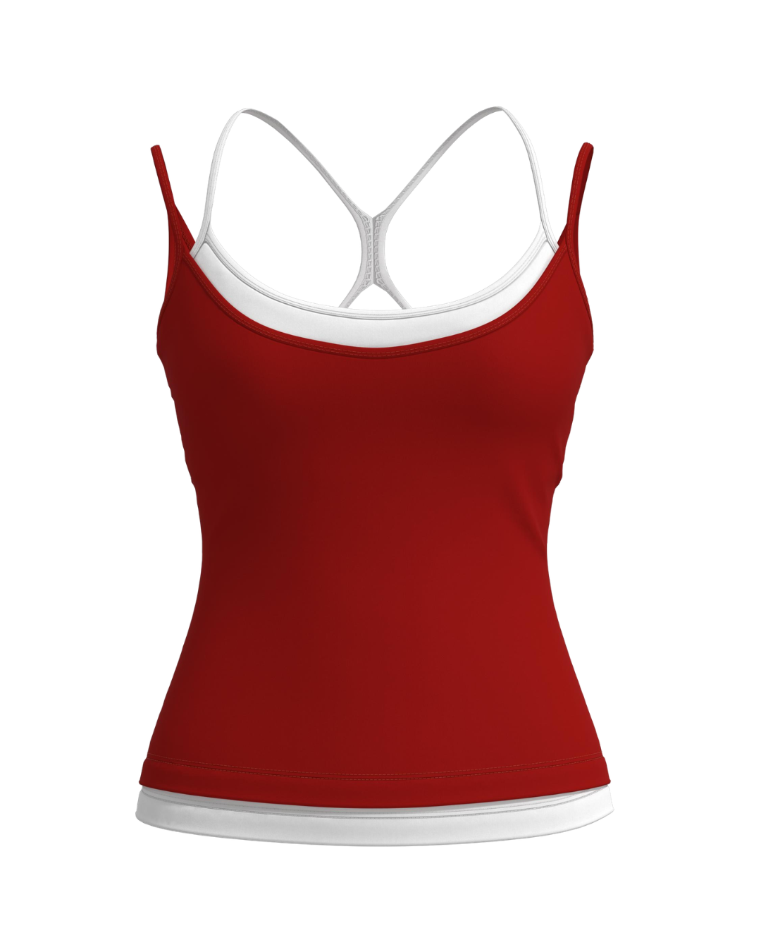 Double Layer Sporty Tank - Kiss & White