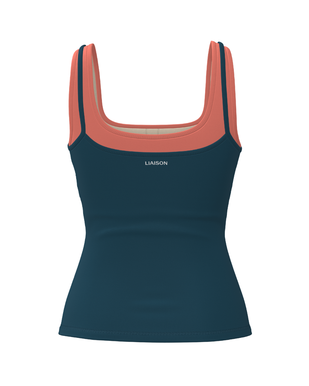 Double Layer Core Tank - Deep Teal & Guava