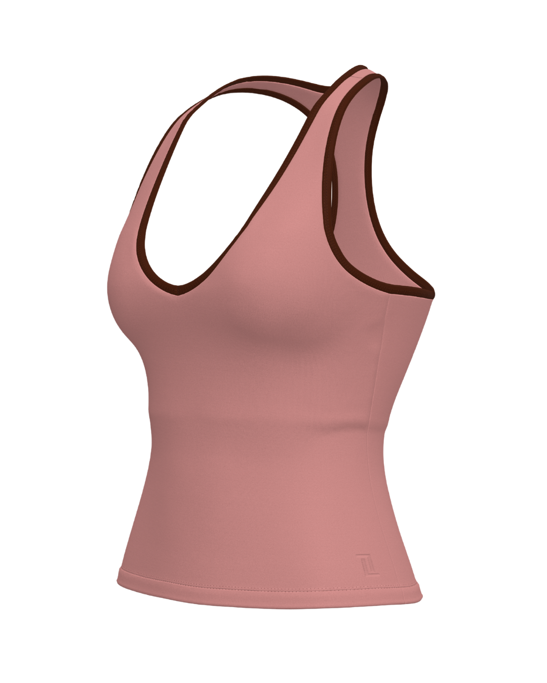 Sporty Racer Tank - Blush & Mocha Brown