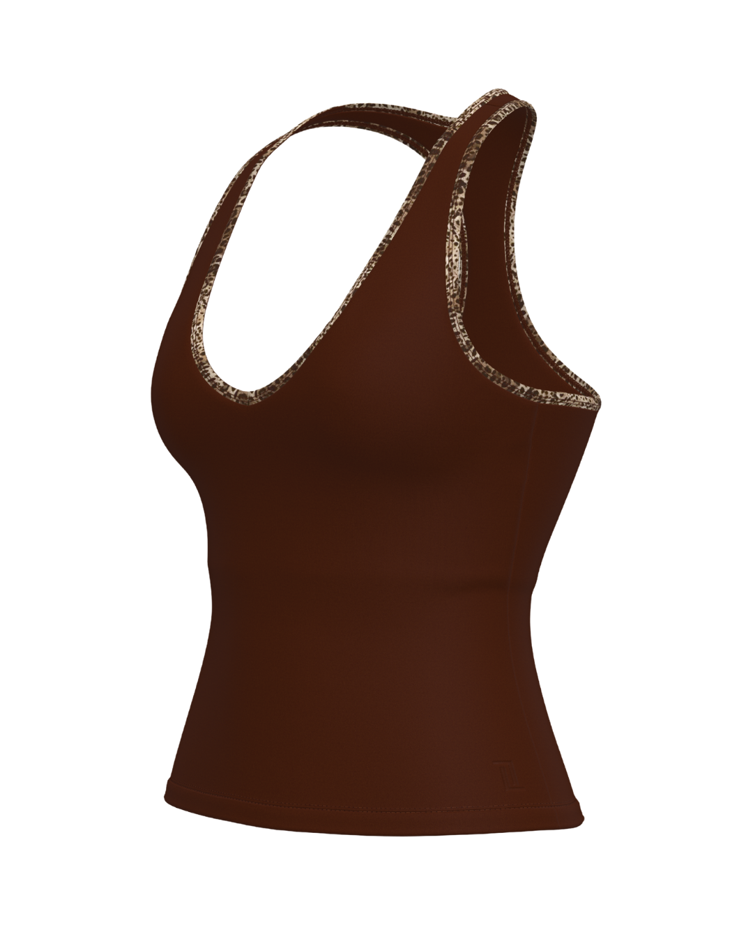 Sporty Racer Tank - Mocha Brown & Wild Side