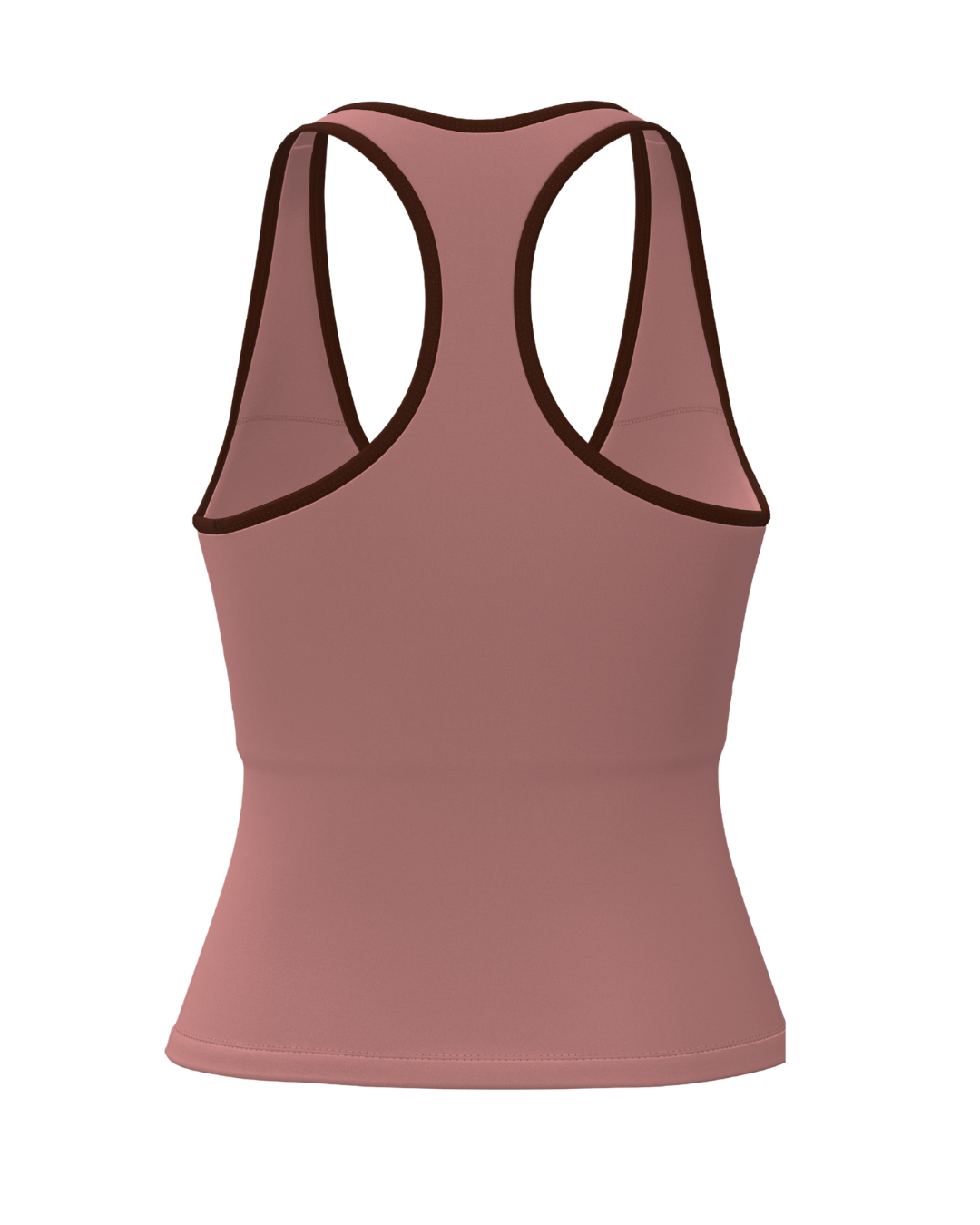 Sporty Racer Tank - Blush & Mocha Brown