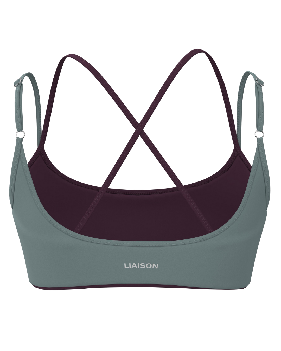 Layered Cross Back Bra - Icey Blue & Merlot