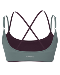 Layered Cross Back Bra - Icey Blue & Merlot