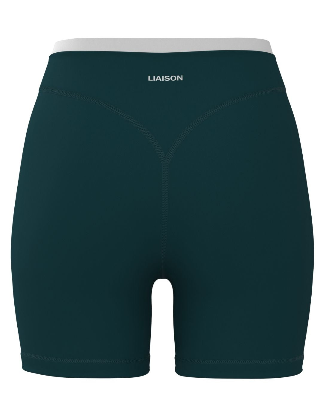 Layered Sculpt Short (text logo) - Deep Teal & White