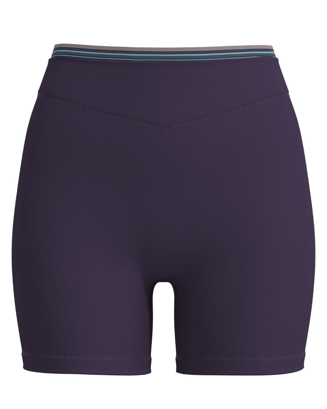 Layered Sculpt Short - Plum & Teal + Plum Stripes