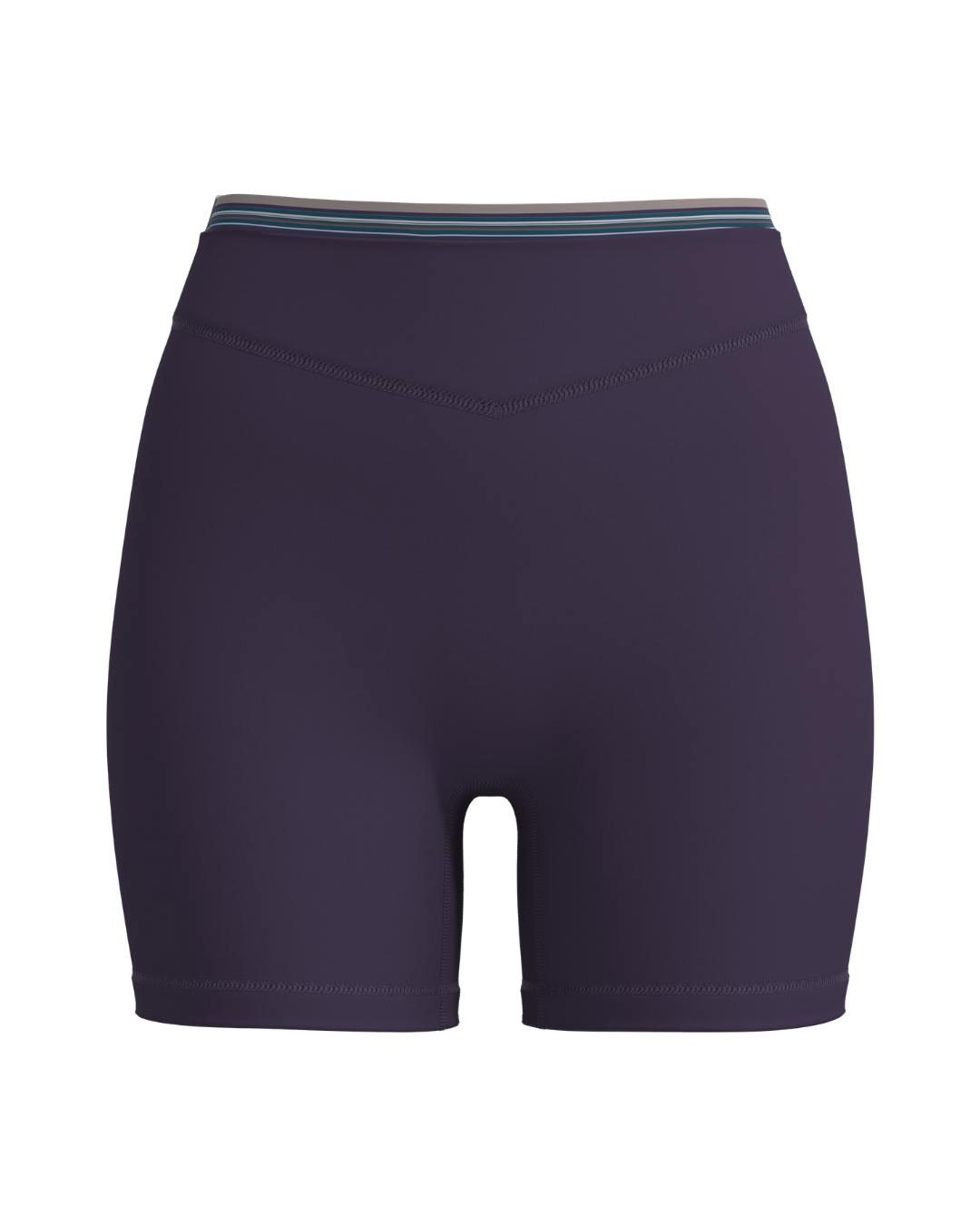 Layered Sculpt Short - Plum & Teal + Plum Stripes