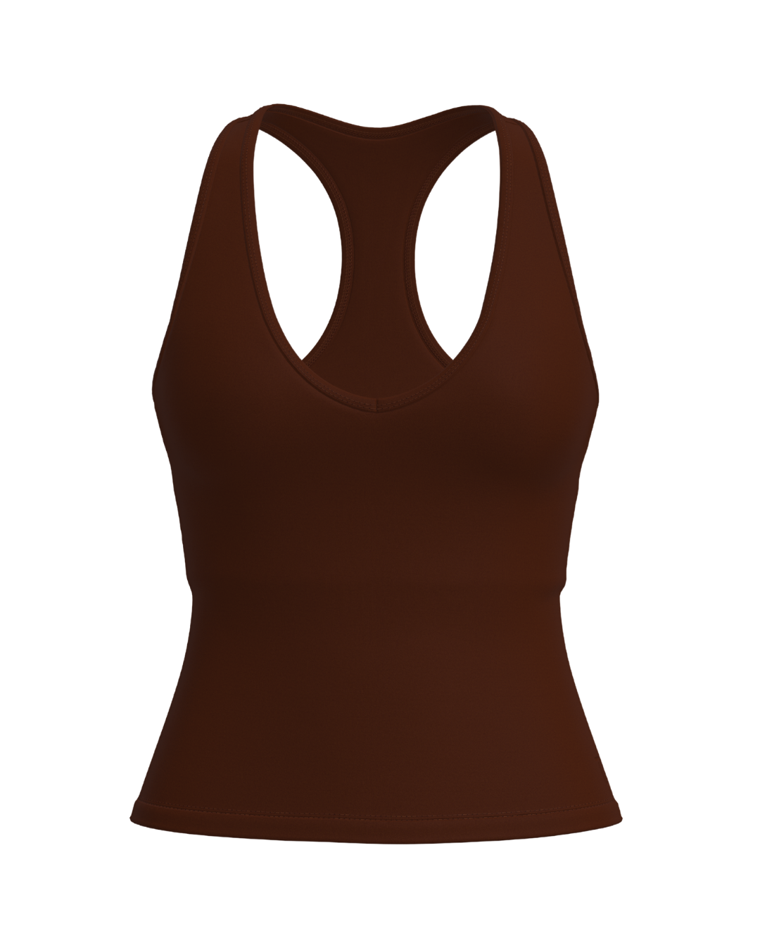 Sporty Racer Tank - Mocha Brown