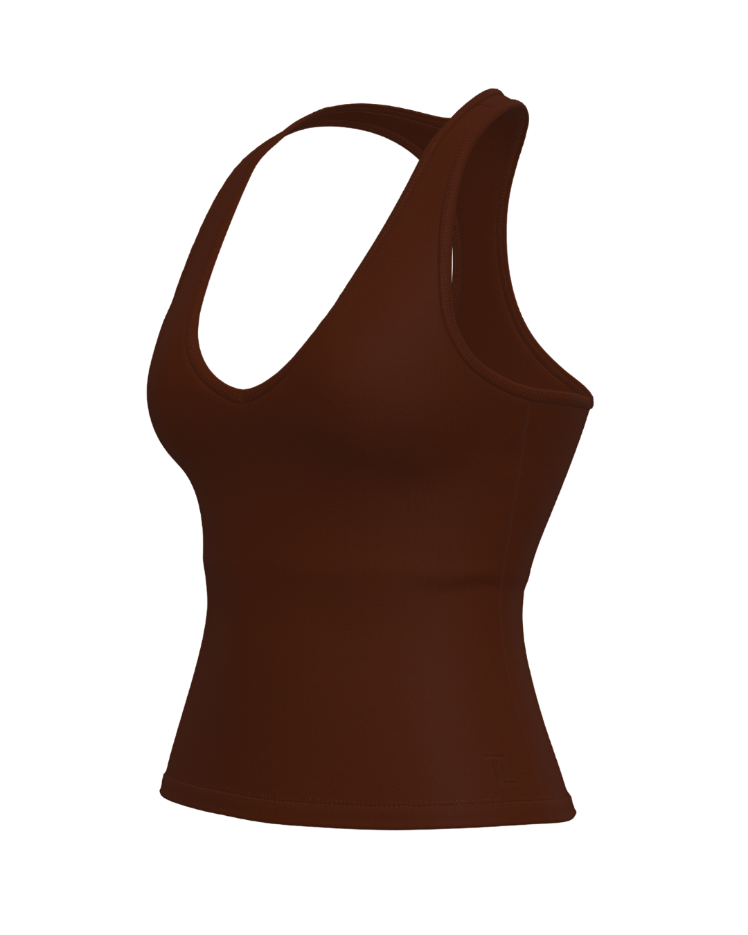 Sporty Racer Tank - Mocha Brown