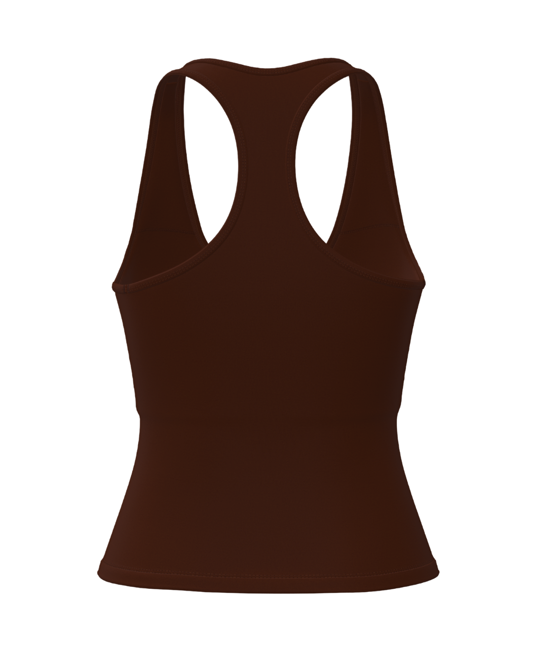 Sporty Racer Tank - Mocha Brown