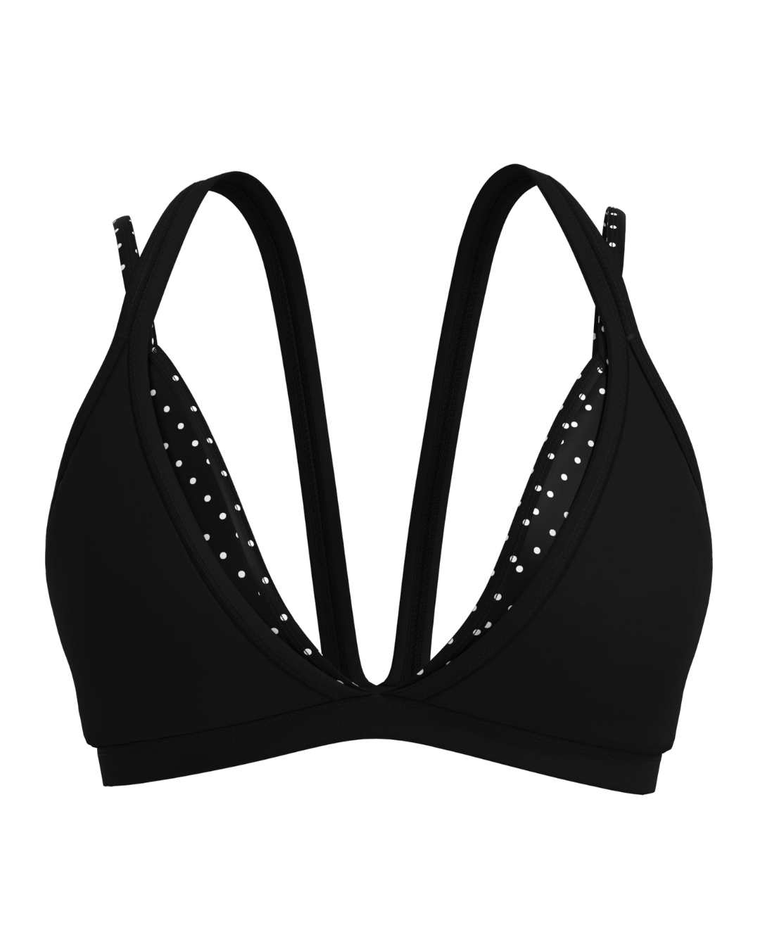 PRE-ORDER - Double Layer Pulse Bra - Black & White Polka Dots