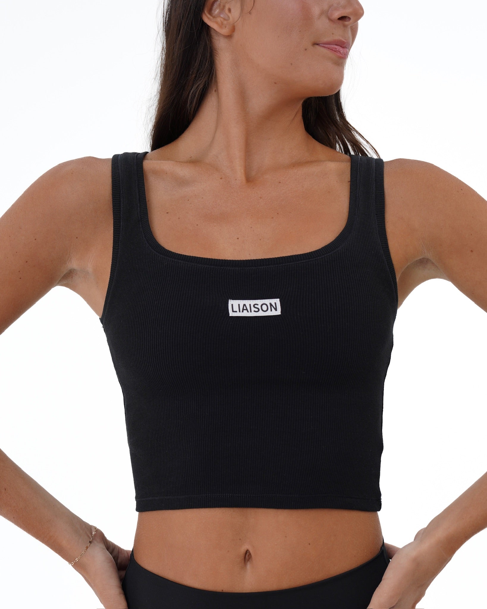 Signature Cotton Patch Tank - Black
