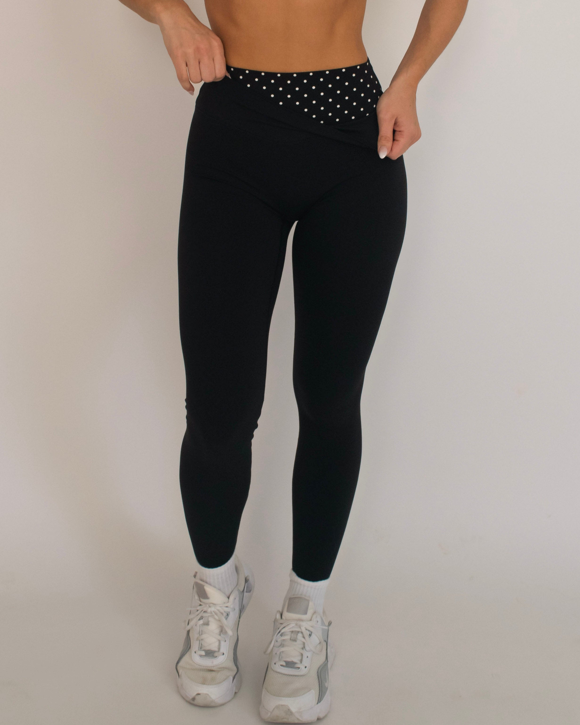 Layered Sculpt Pant - Black & White Polka Dots
