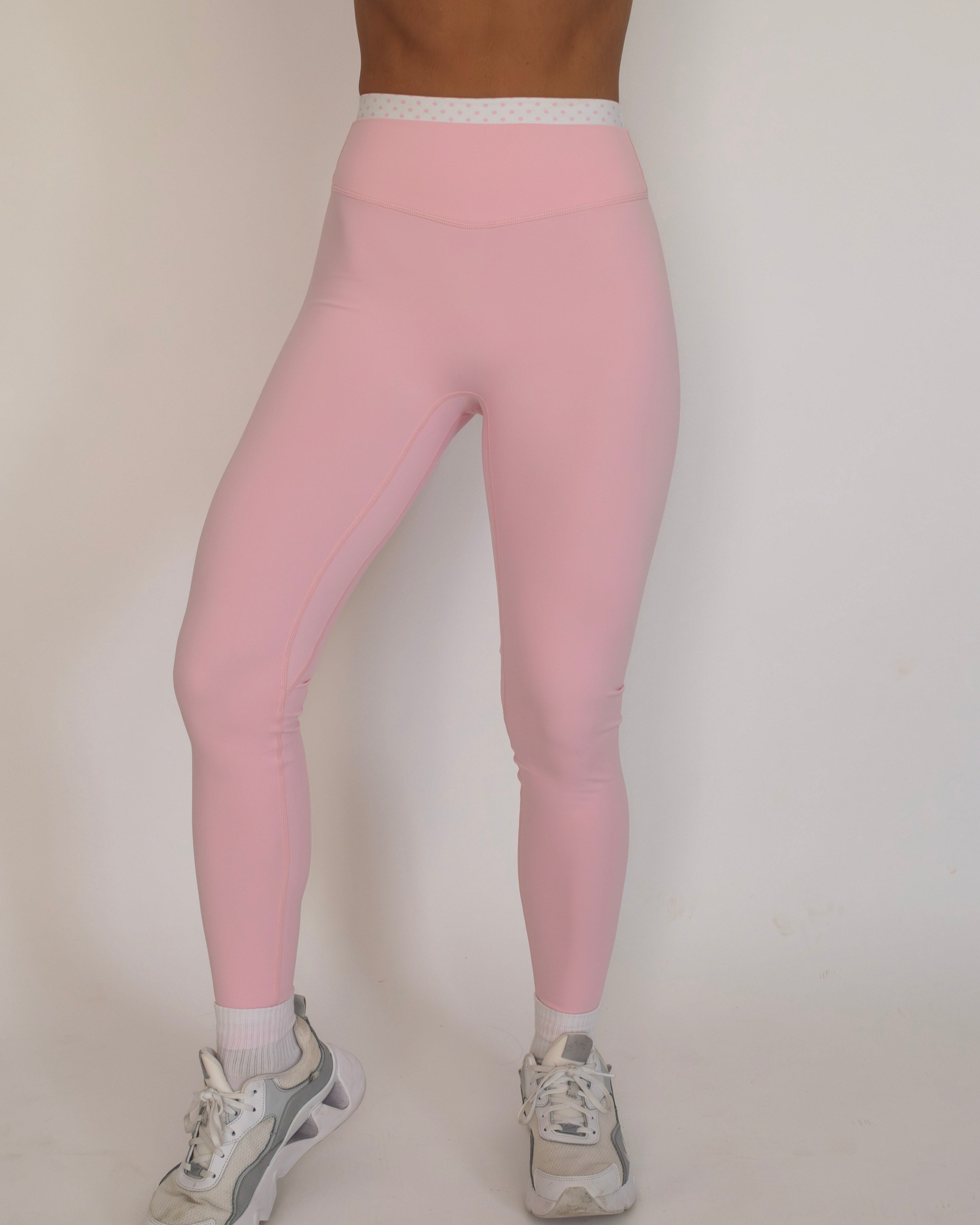 Layered Sculpt Pant - Soft Pink & White Polka Dots