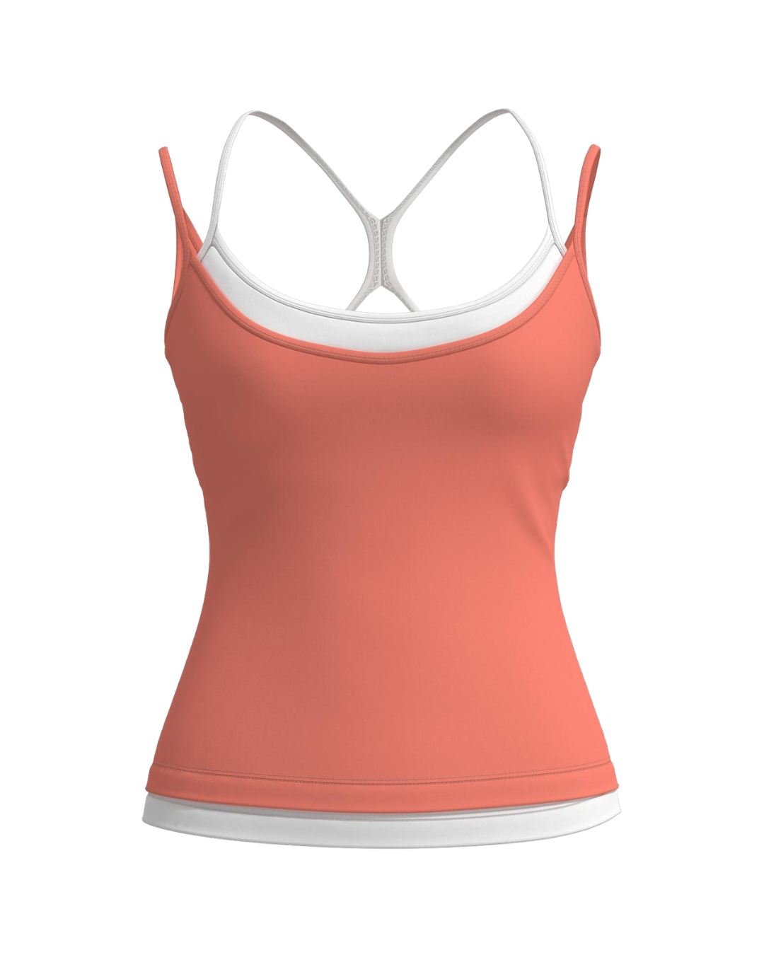 Double Layer Sporty Tank - Guava & White