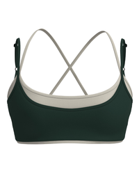 Layered Cross Back Bra - Pine & Sand