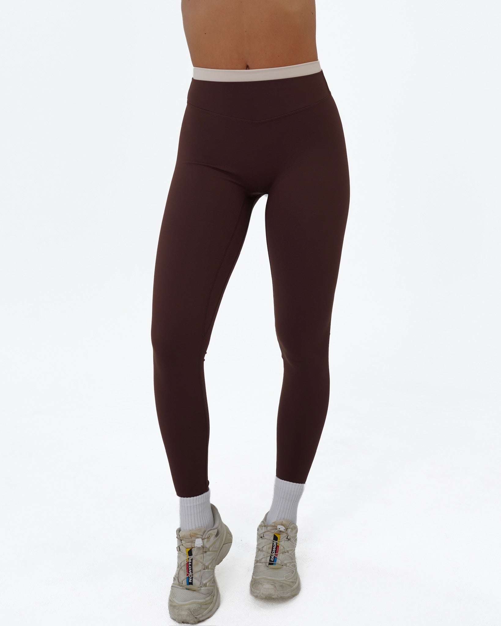 Layered Sculpt Pant V2 - Mocha Brown & Sand