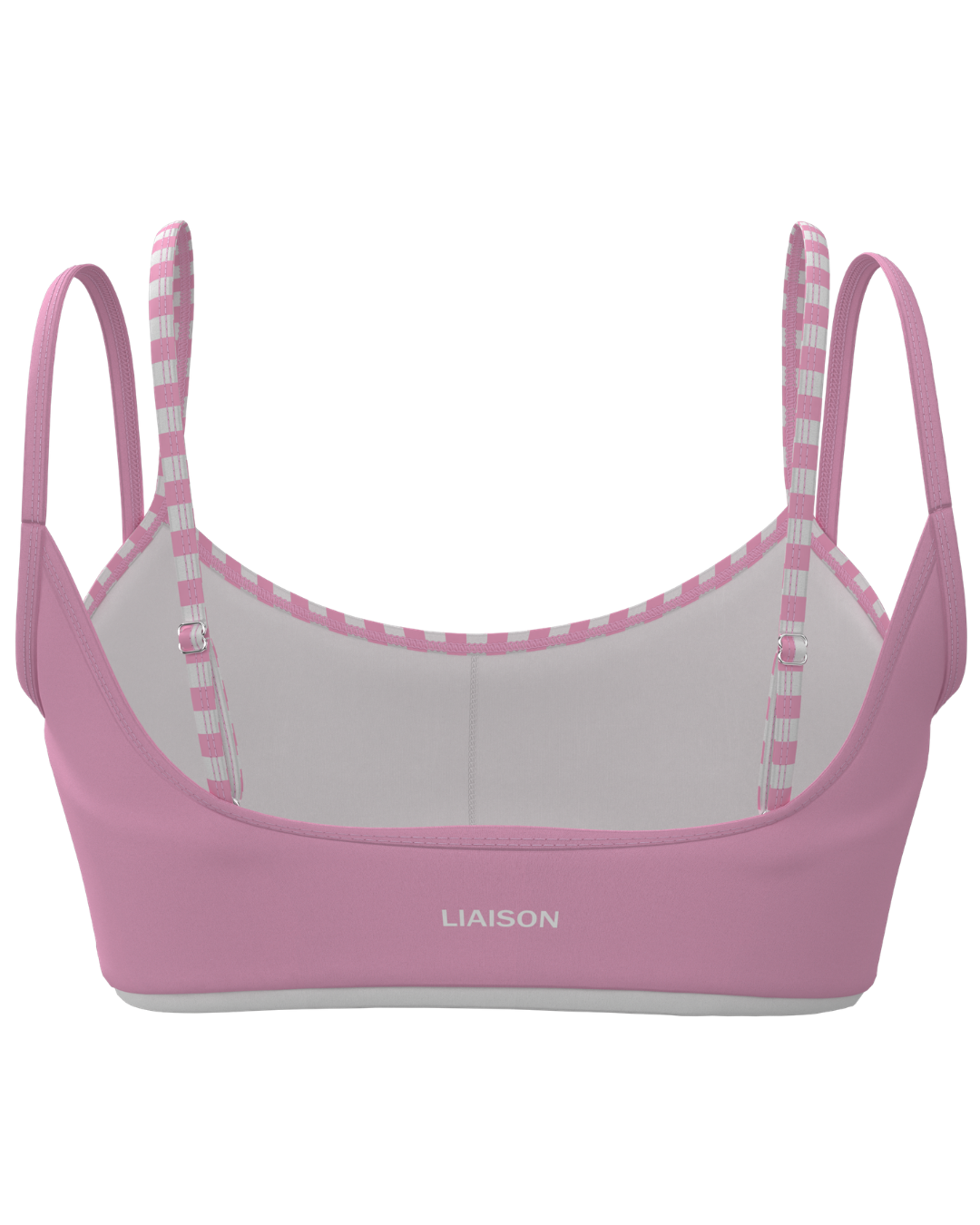 Double Layer Scoop Bra - Petal Pink & Stripes