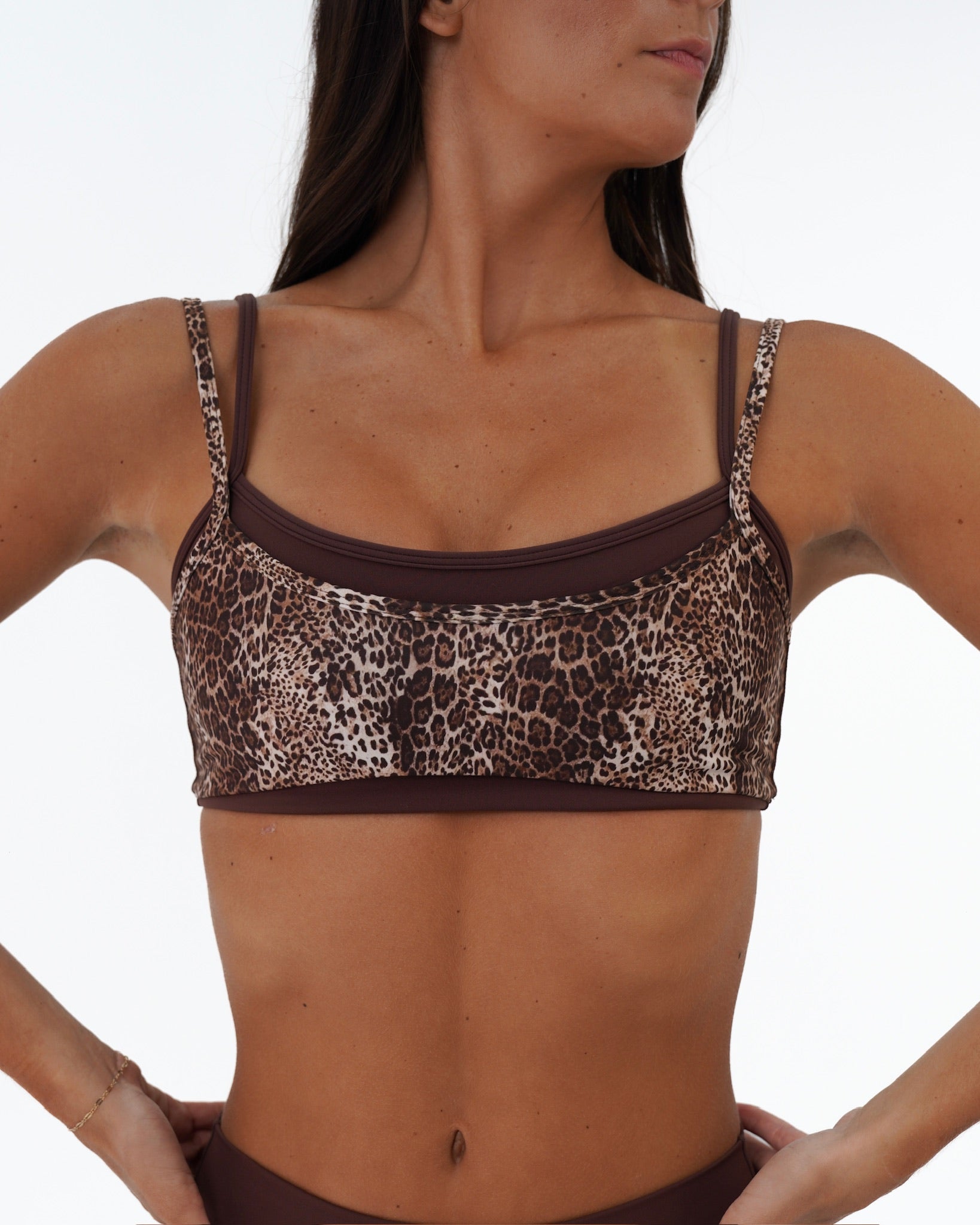 Double Layer Scoop Bra - Wild Side & Mocha Brown