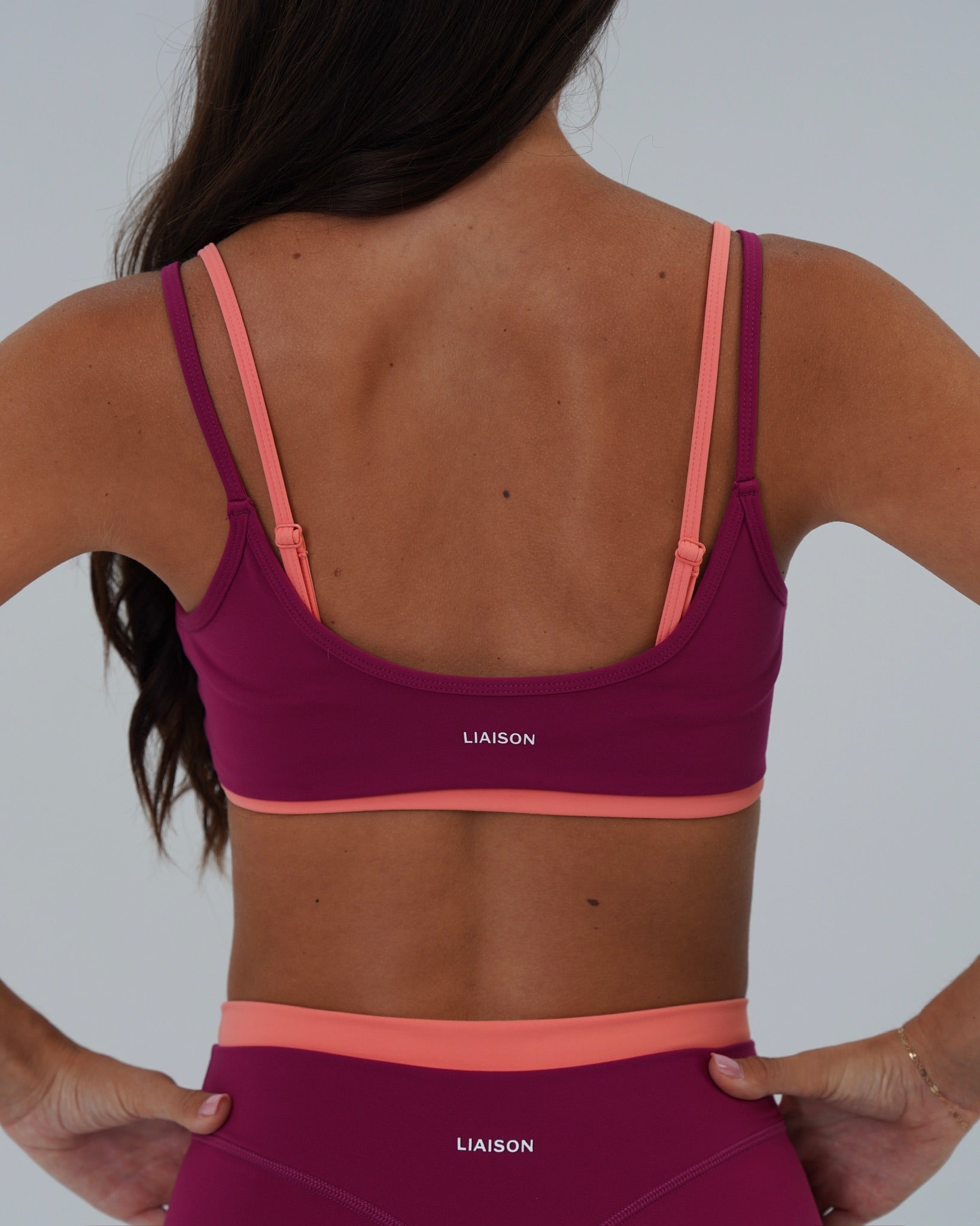 Double Layer Scoop Bra - Berry & Guava