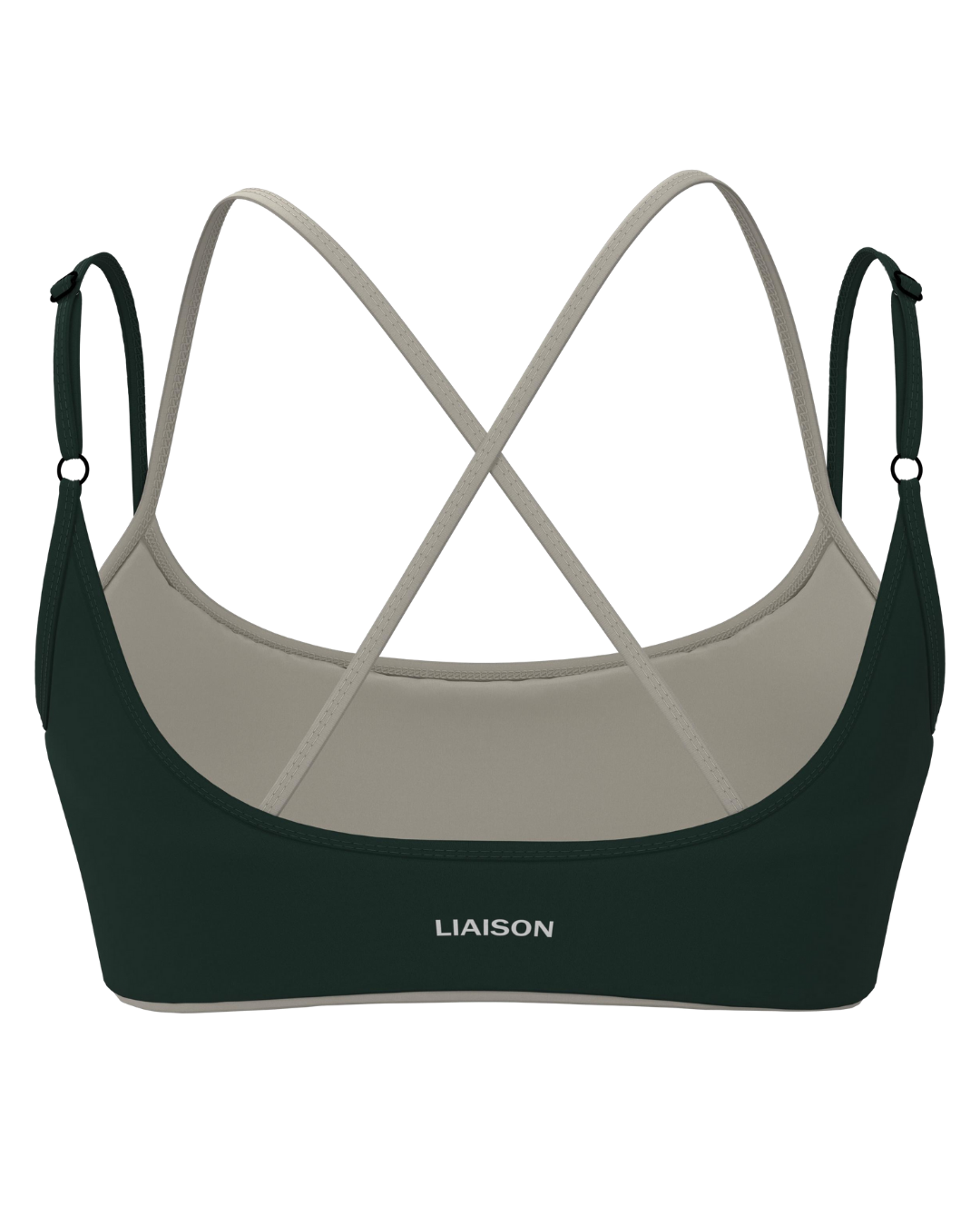 Layered Cross Back Bra - Pine & Sand