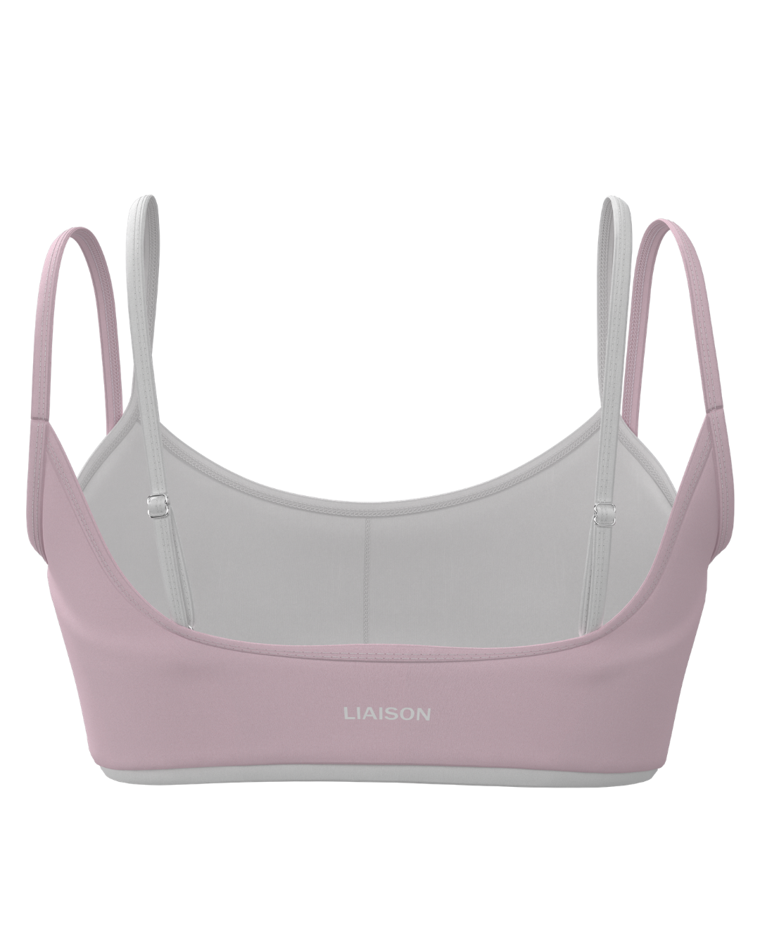 Double Layer Scoop Bra - Soft Pink & White