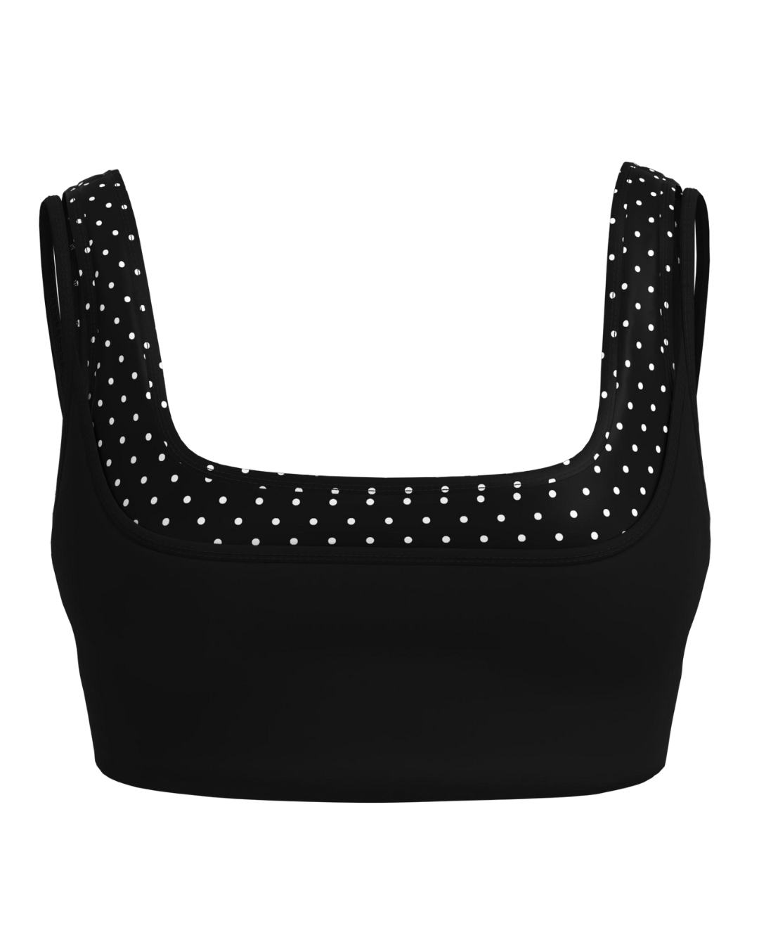 Double Layer Core Bra - Black & White Polka Dots