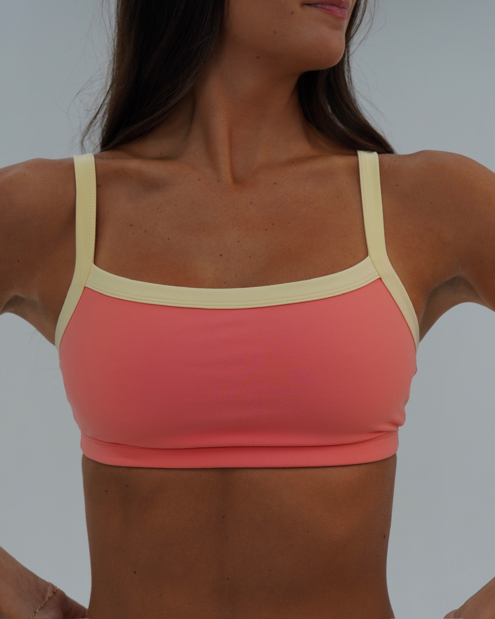 Basic Contrast Bra - Guava & Daylight