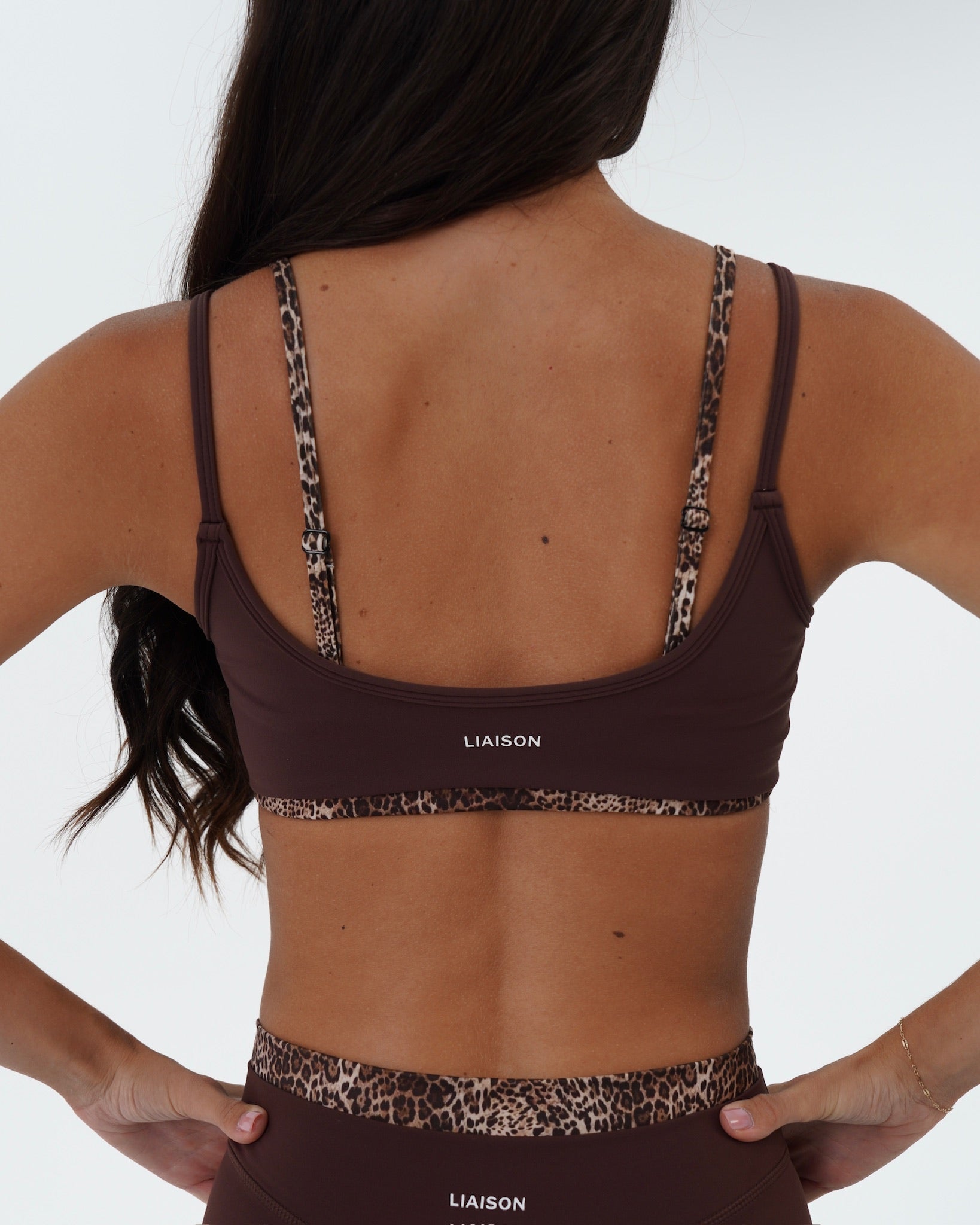 Double Layer Scoop Bra - Mocha Brown & Wild Side