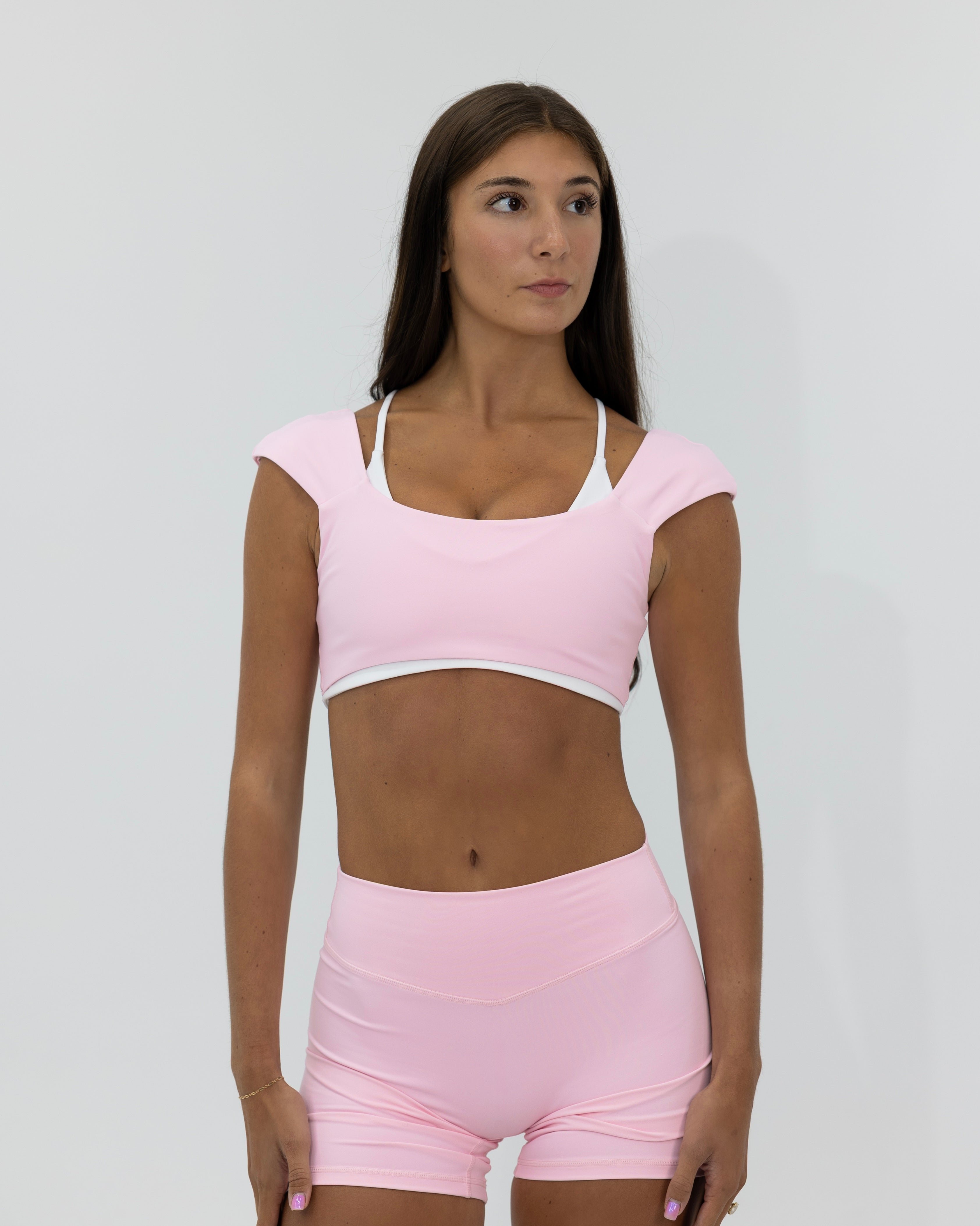Double Layer Darling Bra - Soft Pink & White