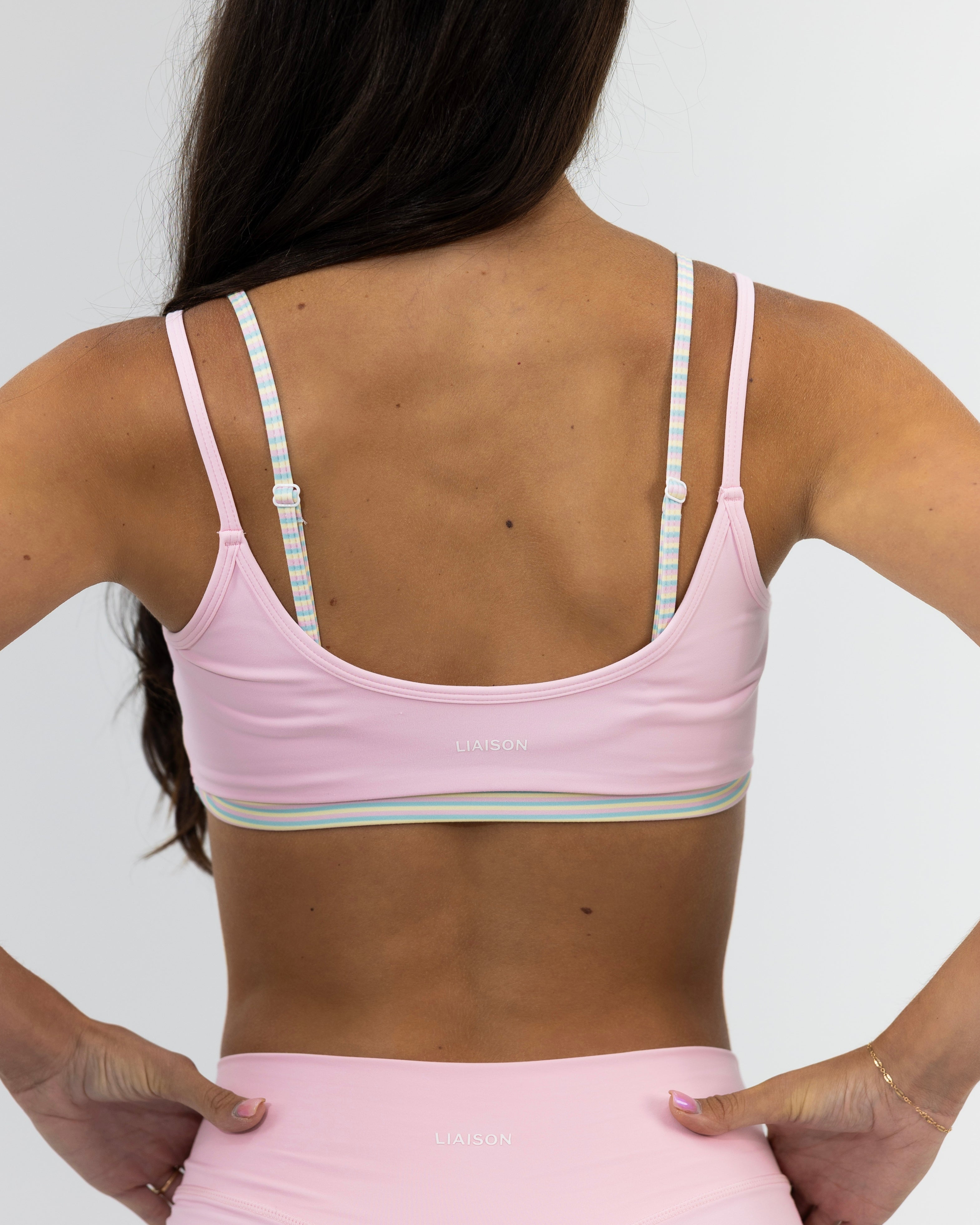 Double Layer Scoop Bra - Soft Pink & Retro Stripes
