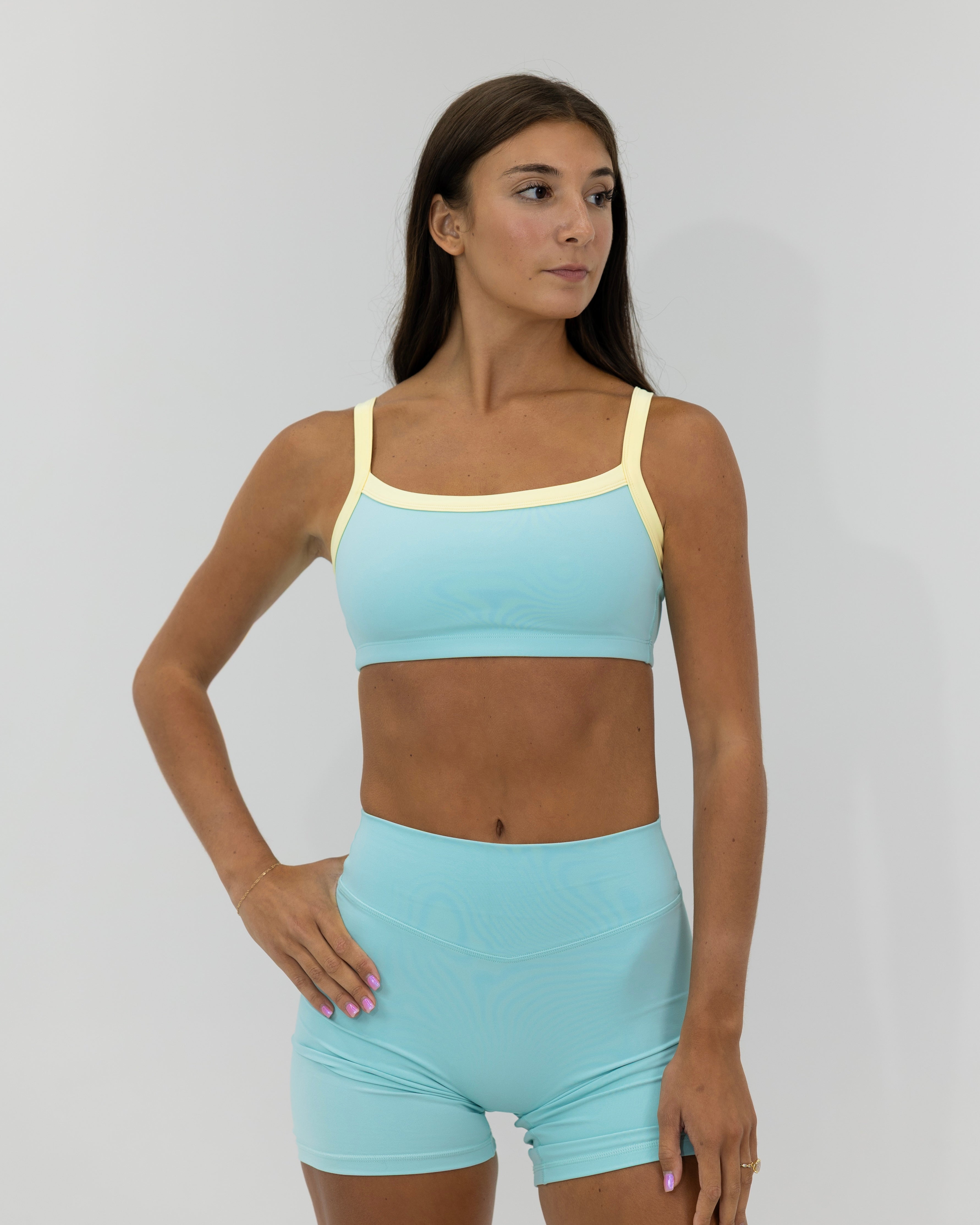 Basic Contrast Bra - Aqua & Daylight