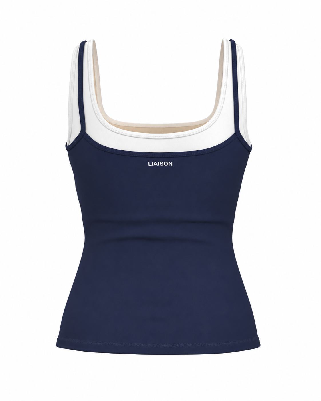Double Layer Core Tank - Navy & White