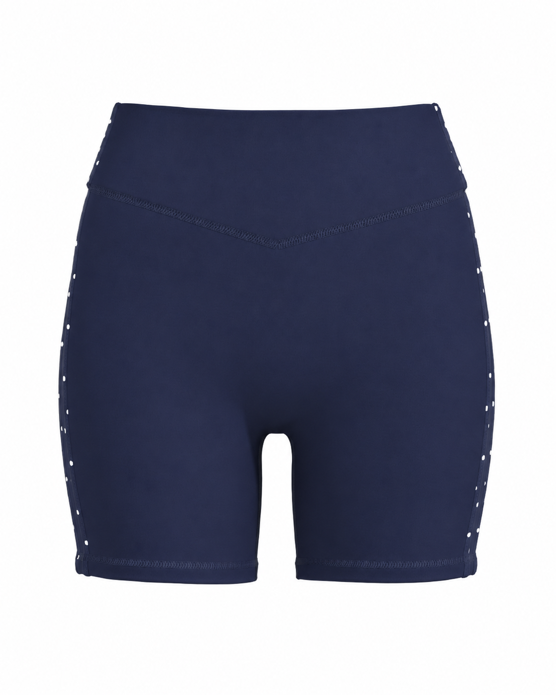 Sporty Stripe Bridge Short - Navy & White Polka Dots
