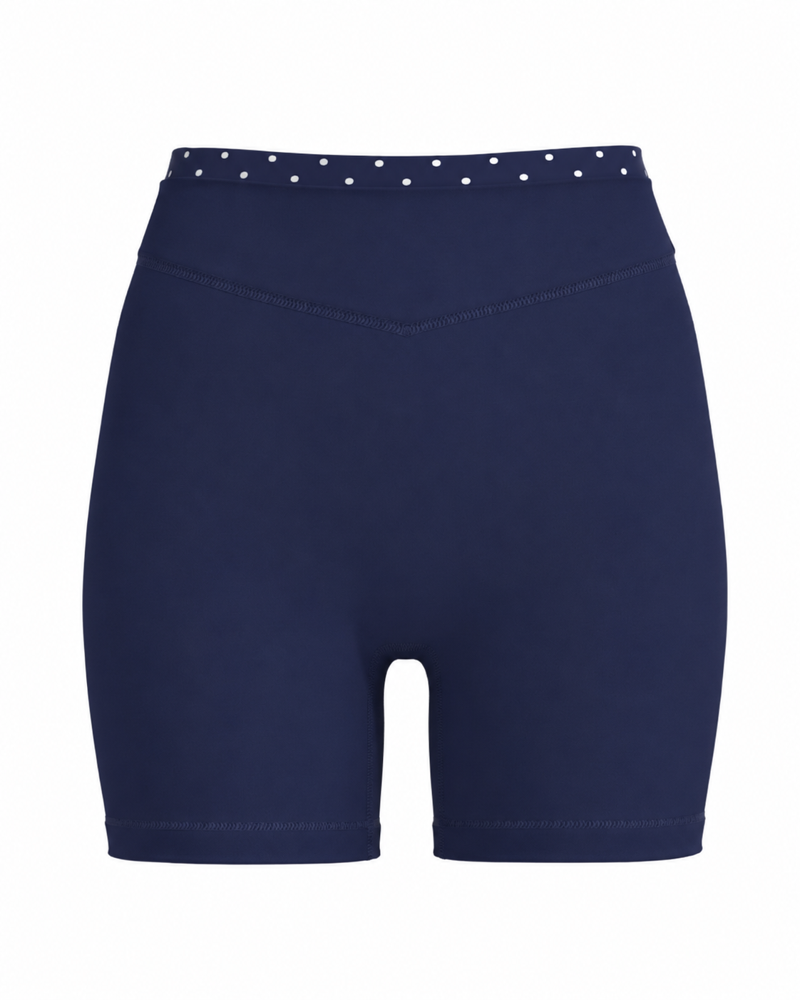 Layered Sculpt Short - Navy & White Polka Dots