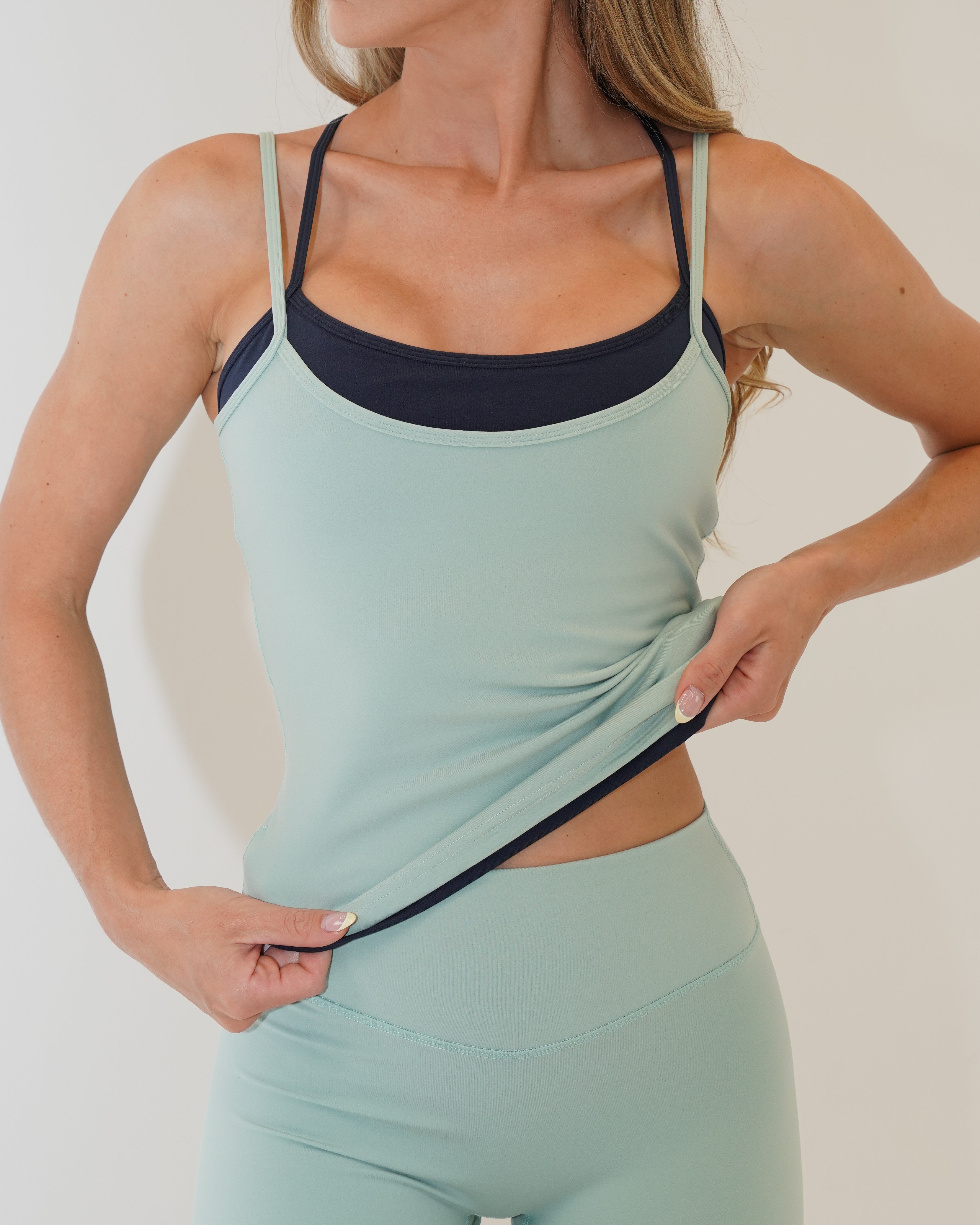 Double Layer Sporty Tank - Sage & Cypress