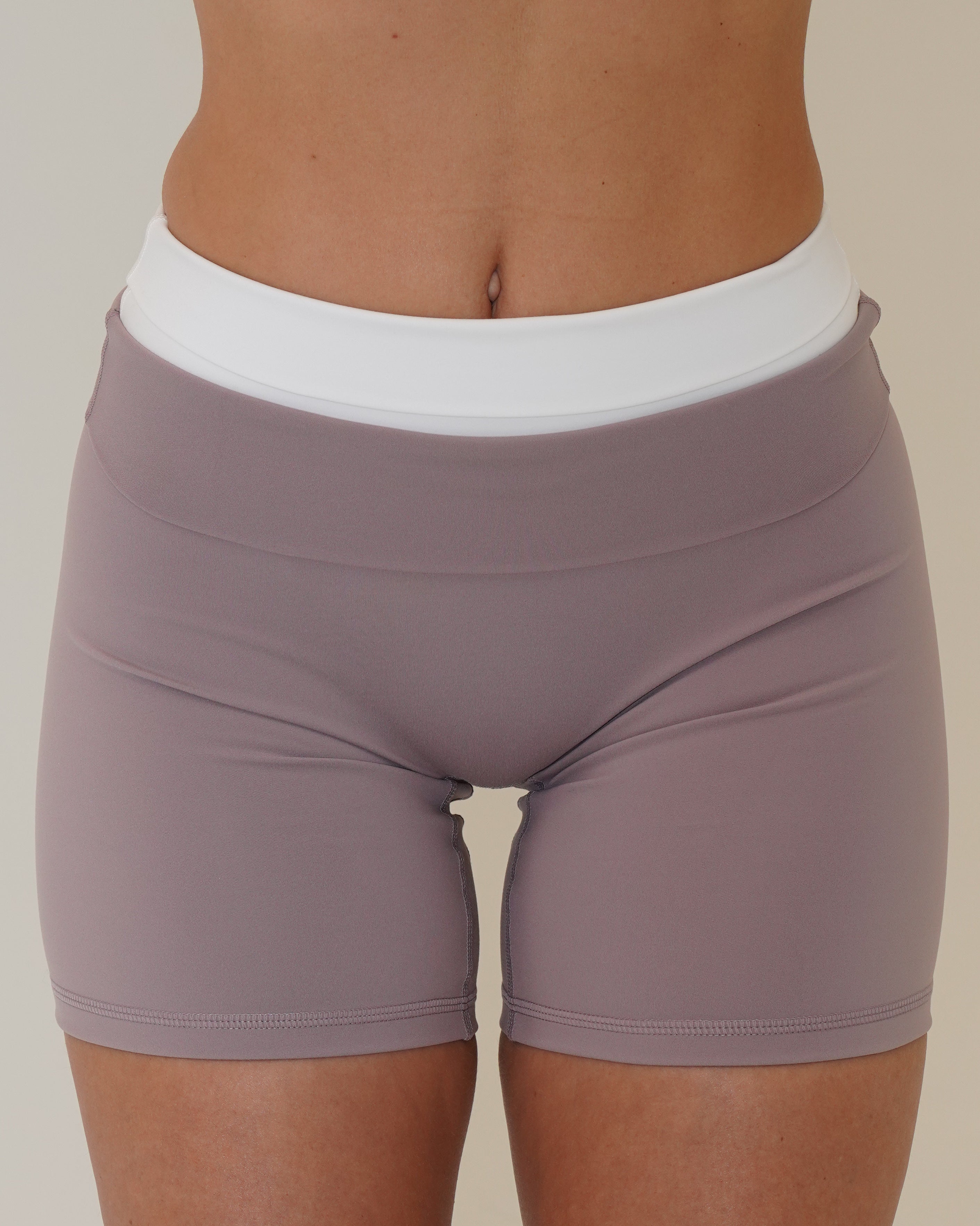 Layered Sculpt Short - Mauve & White