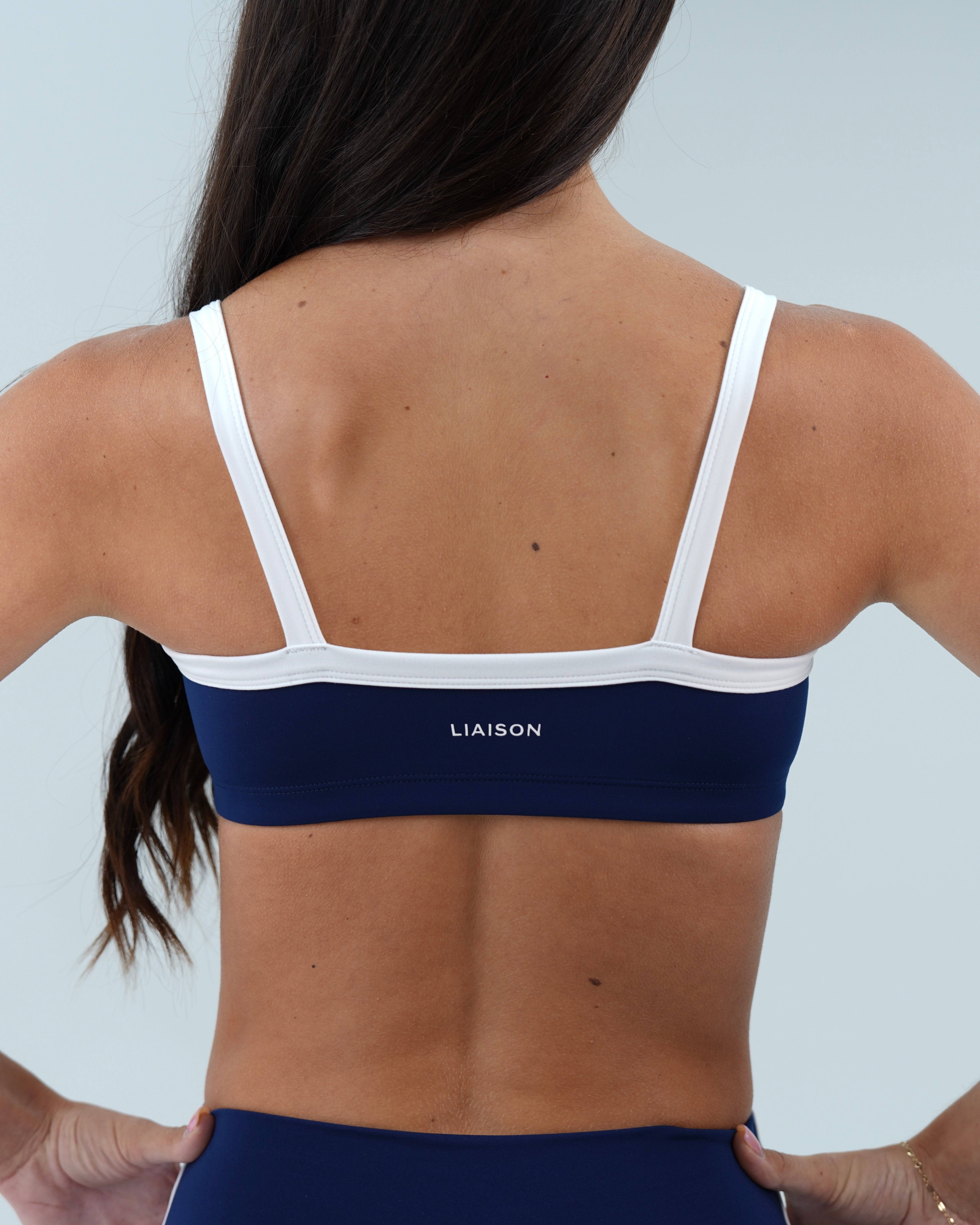 Basic Contrast Bra - Navy & White