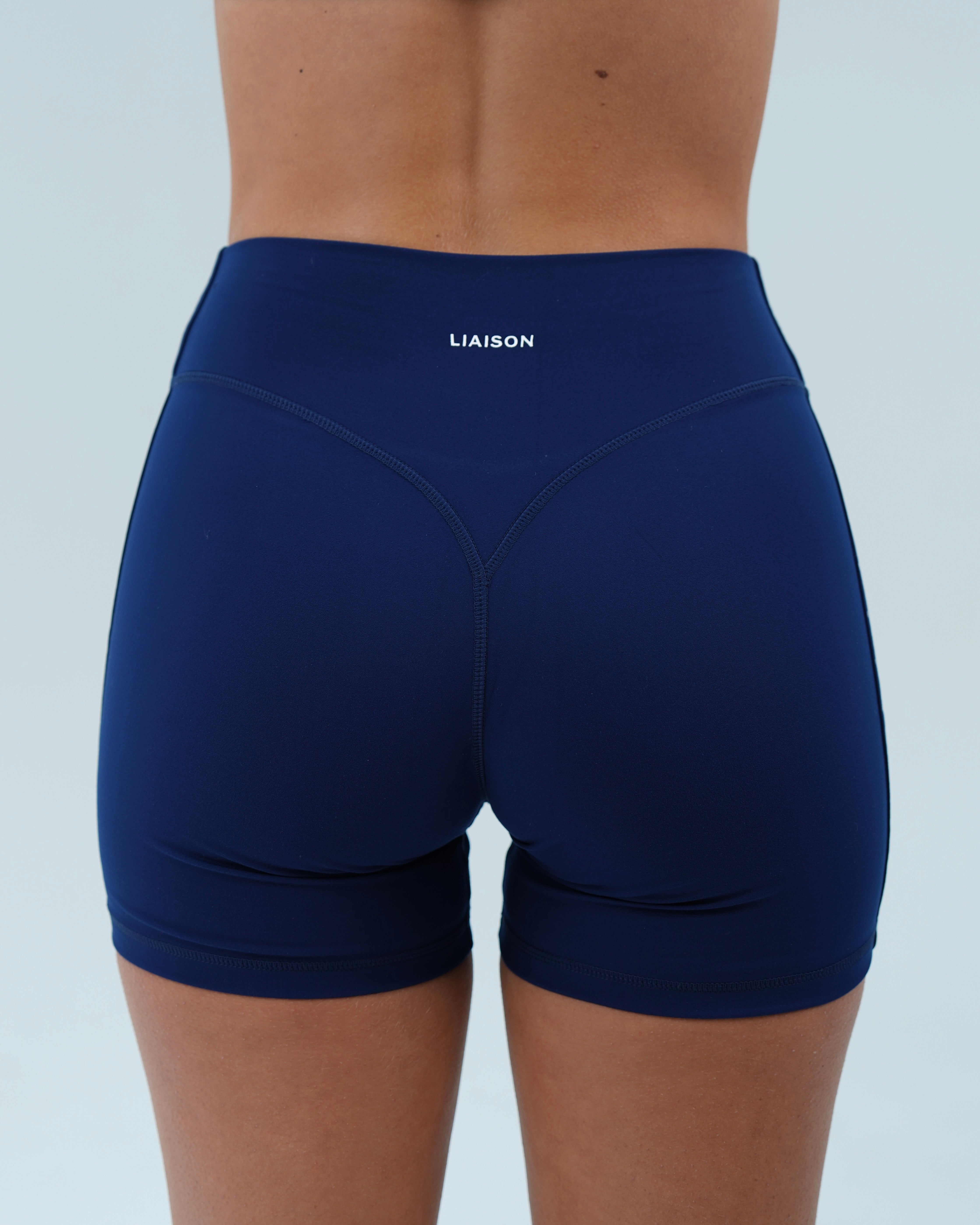 Sporty Stripe Bridge Short - Navy & White Polka Dots
