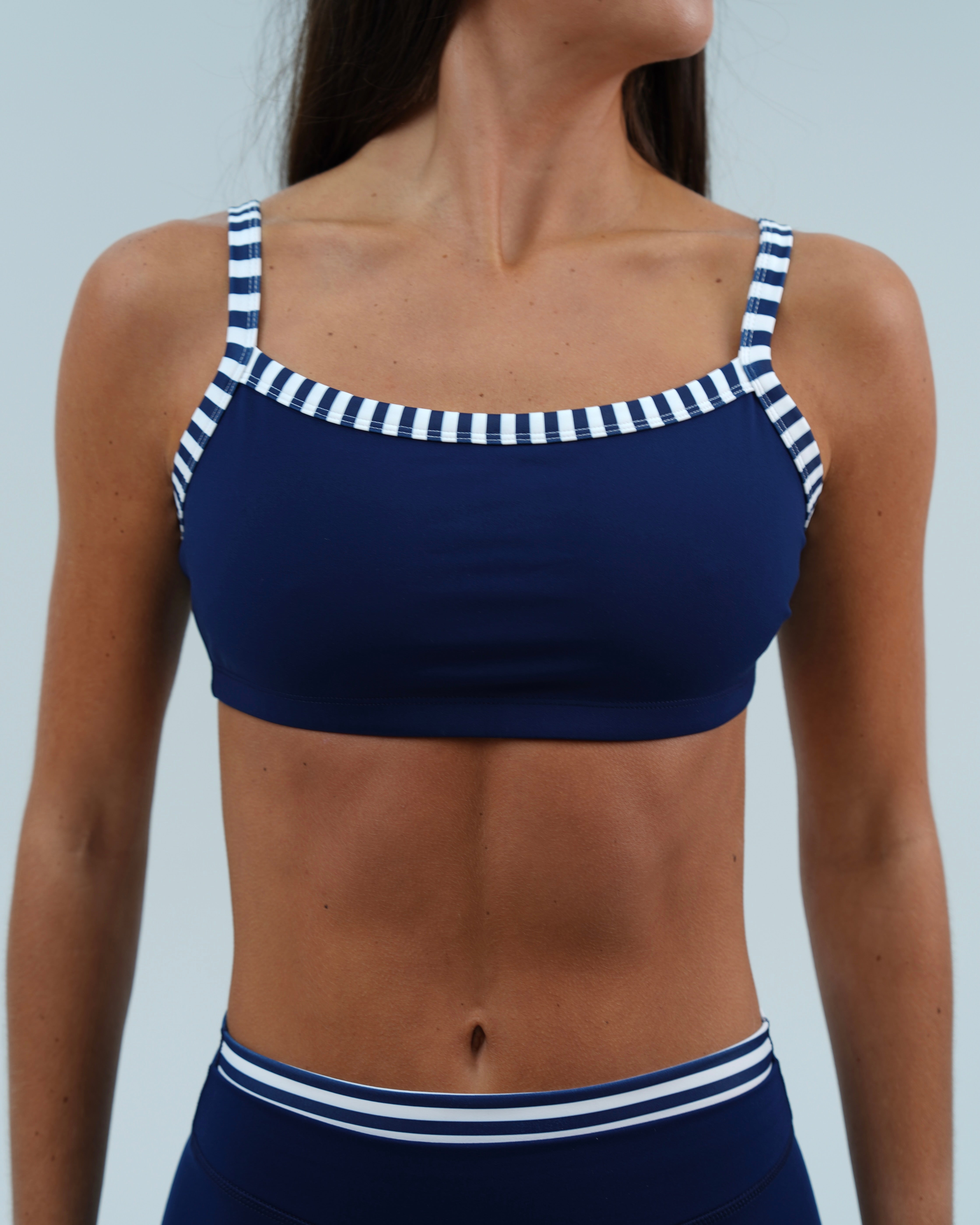 Basic Contrast Bra - Navy & Stripes
