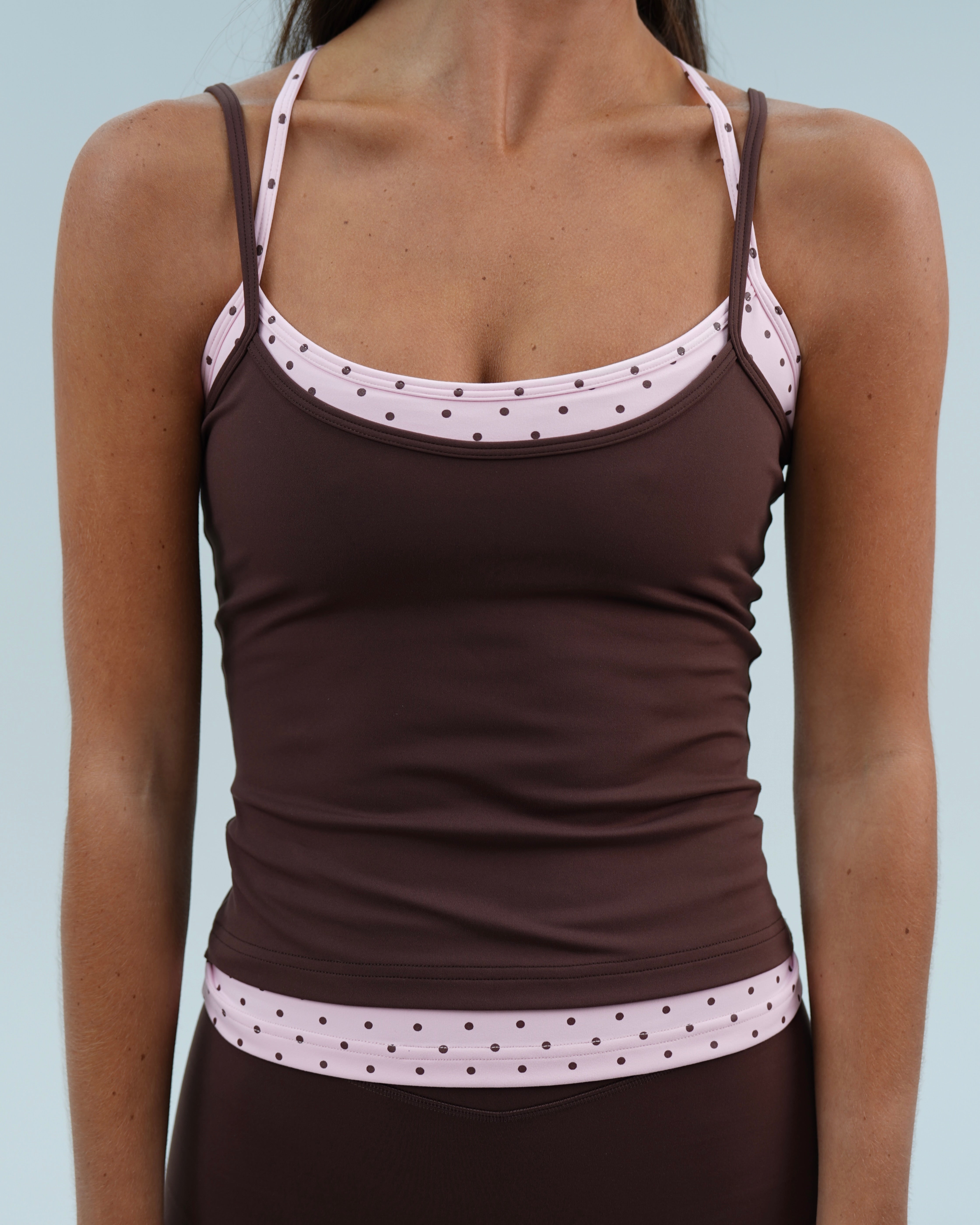 Double Layer Sporty Tank - Rosette