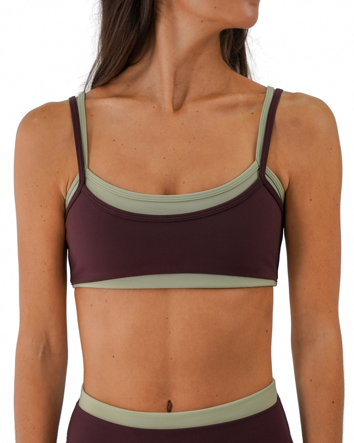 Double Layer Scoop Bra - Chocolate Cherry & Flora