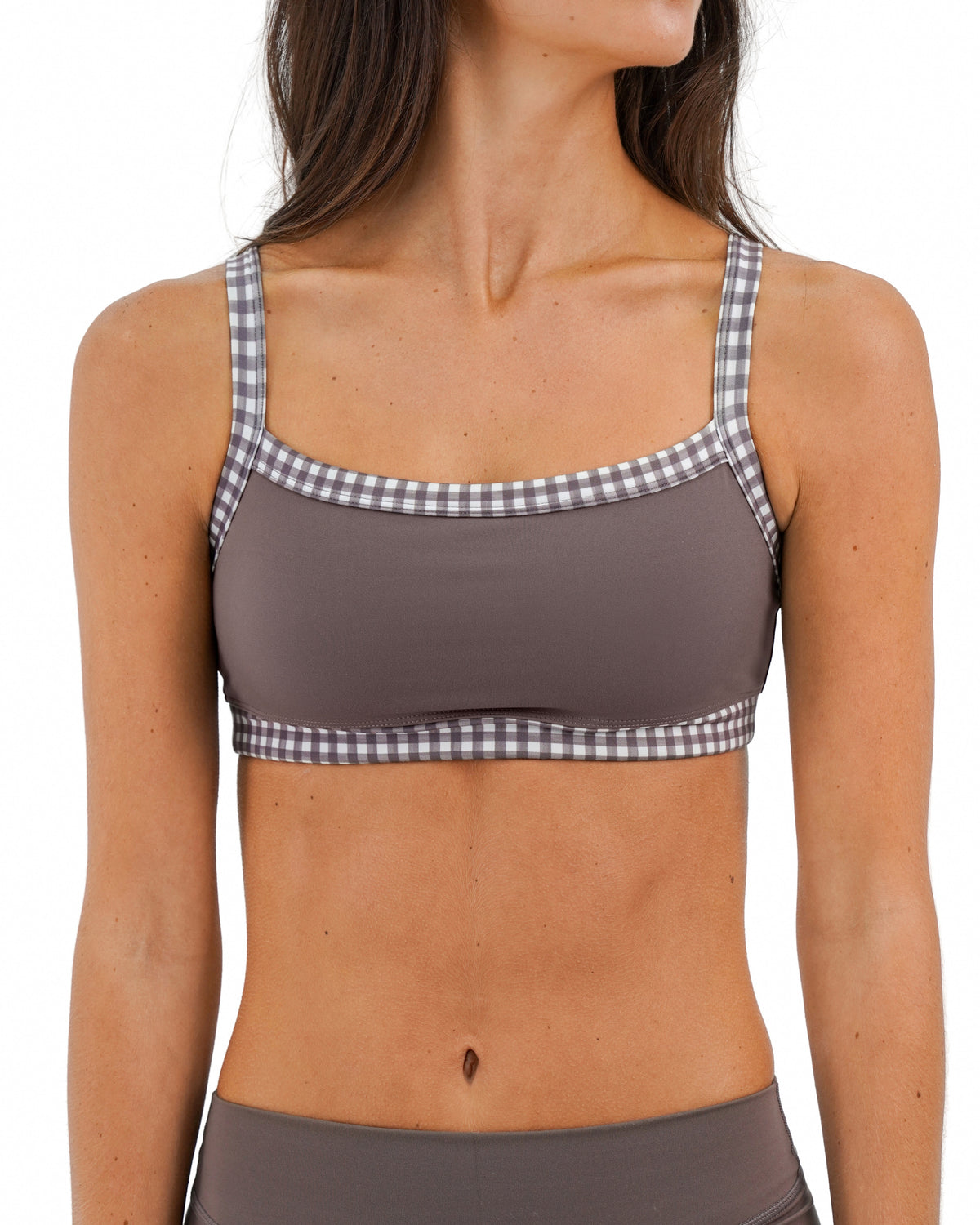 Contrast Bra - Ash Brown & Gingham