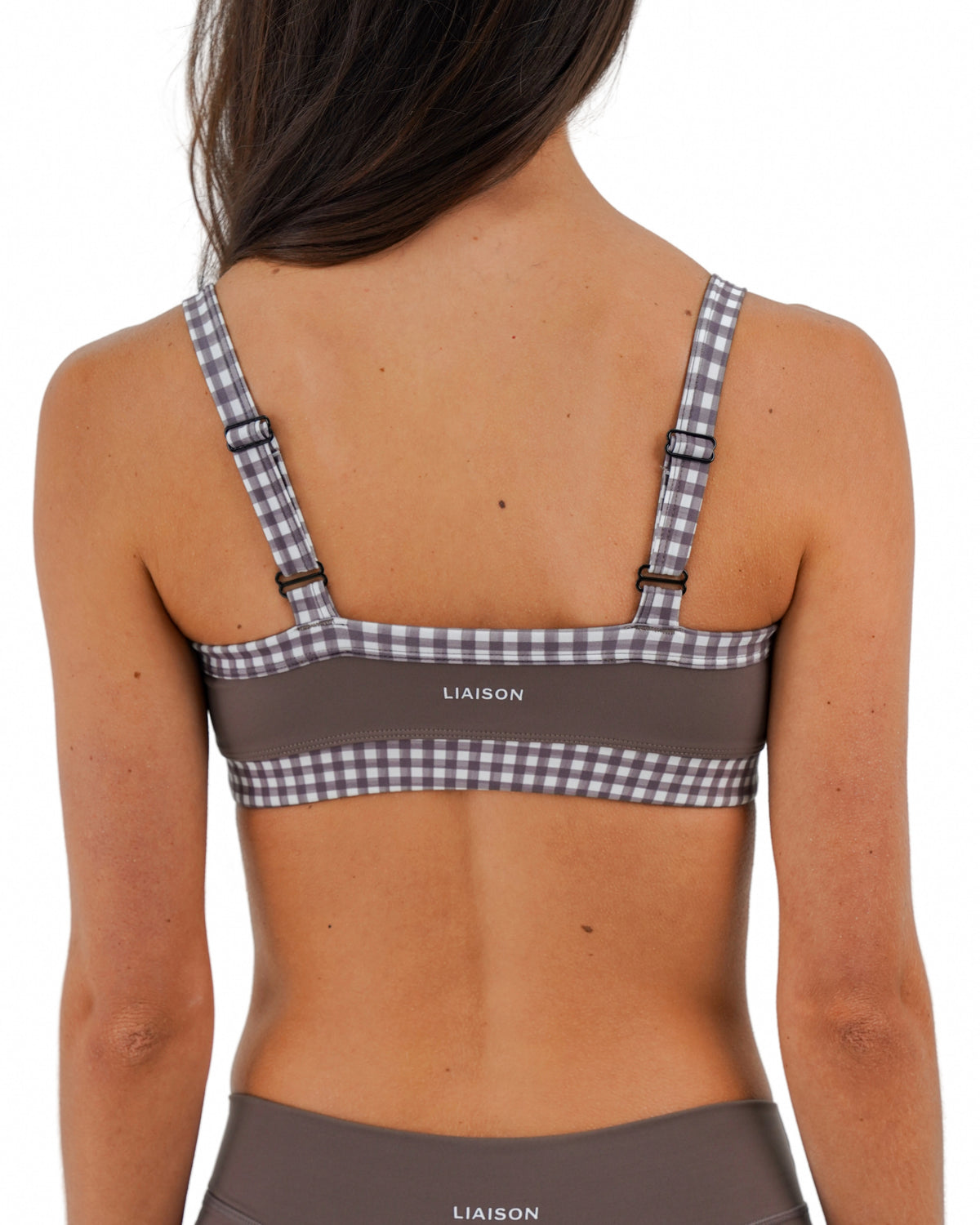 Contrast Bra - Ash Brown & Gingham