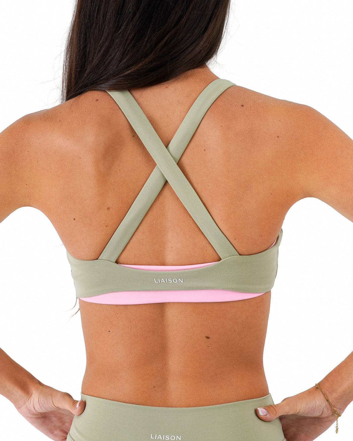 Double Layer Curve Bra - Flora & Soft Pink