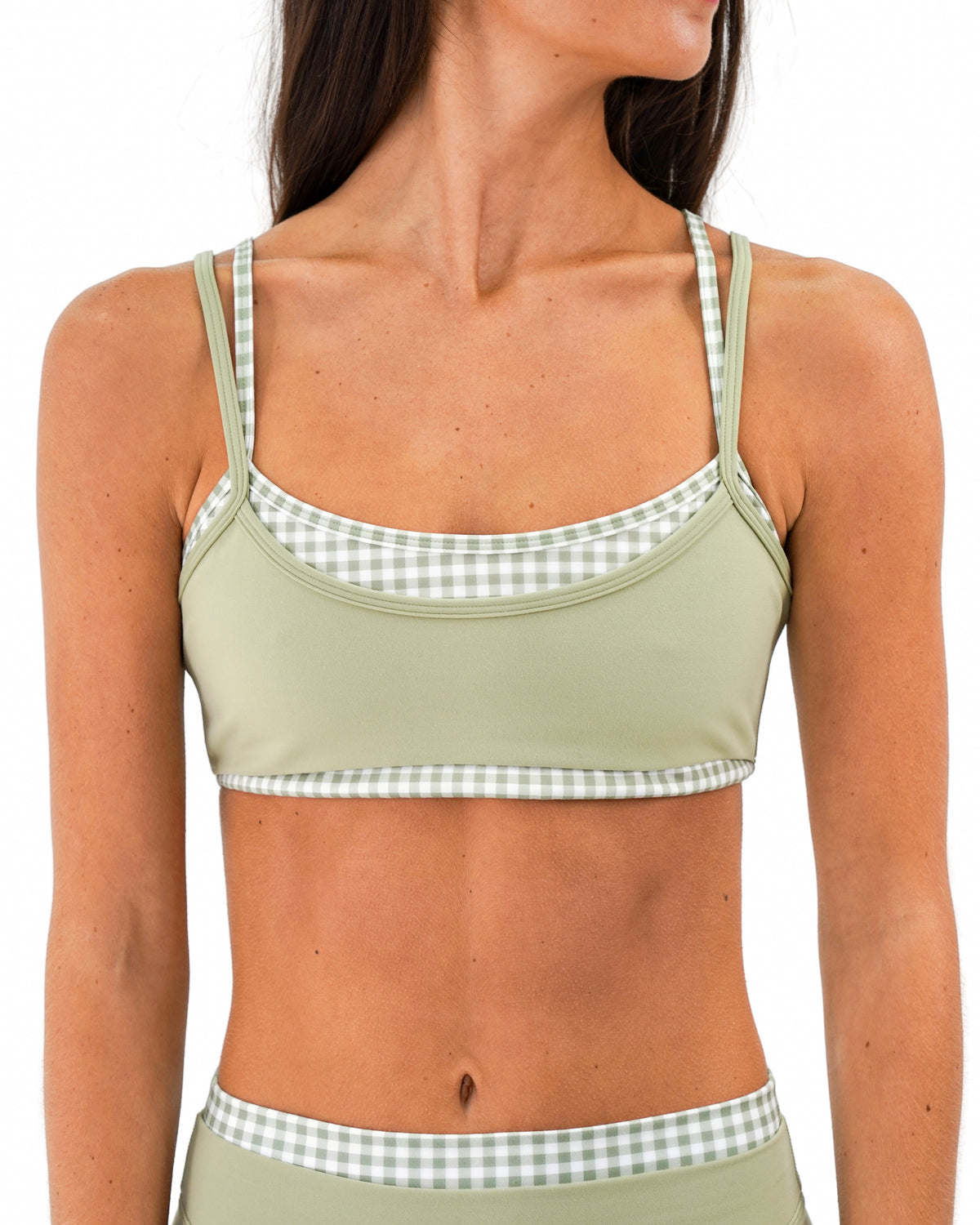 Double Layer Scoop Bra - Flora & Gingham